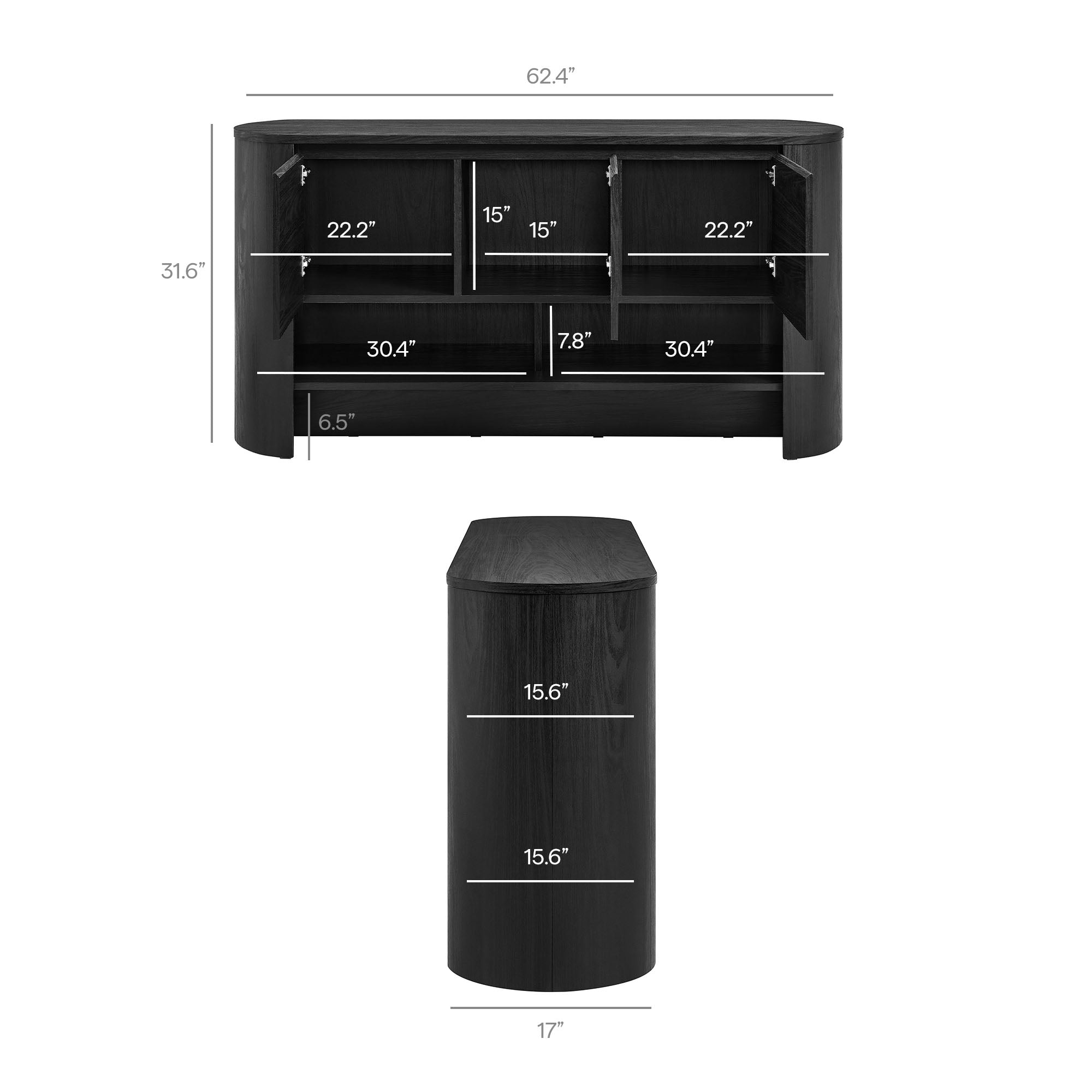 Modway Duval 62 Inch Oval Sideboard