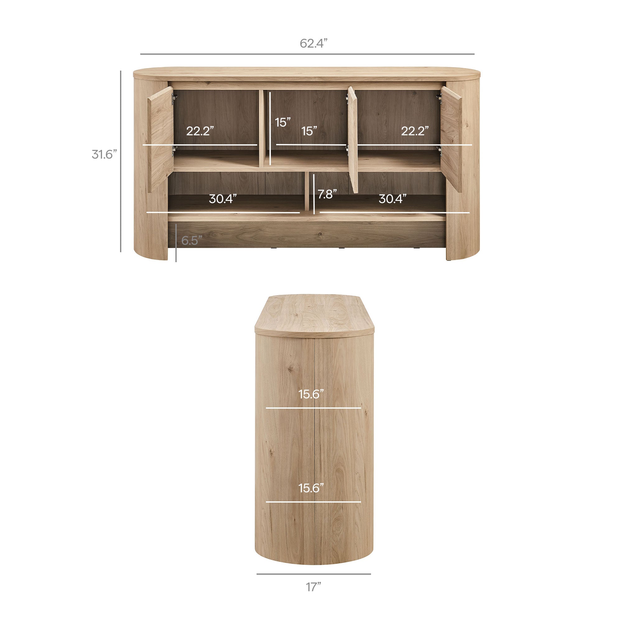 Modway Duval 62 Inch Oval Sideboard