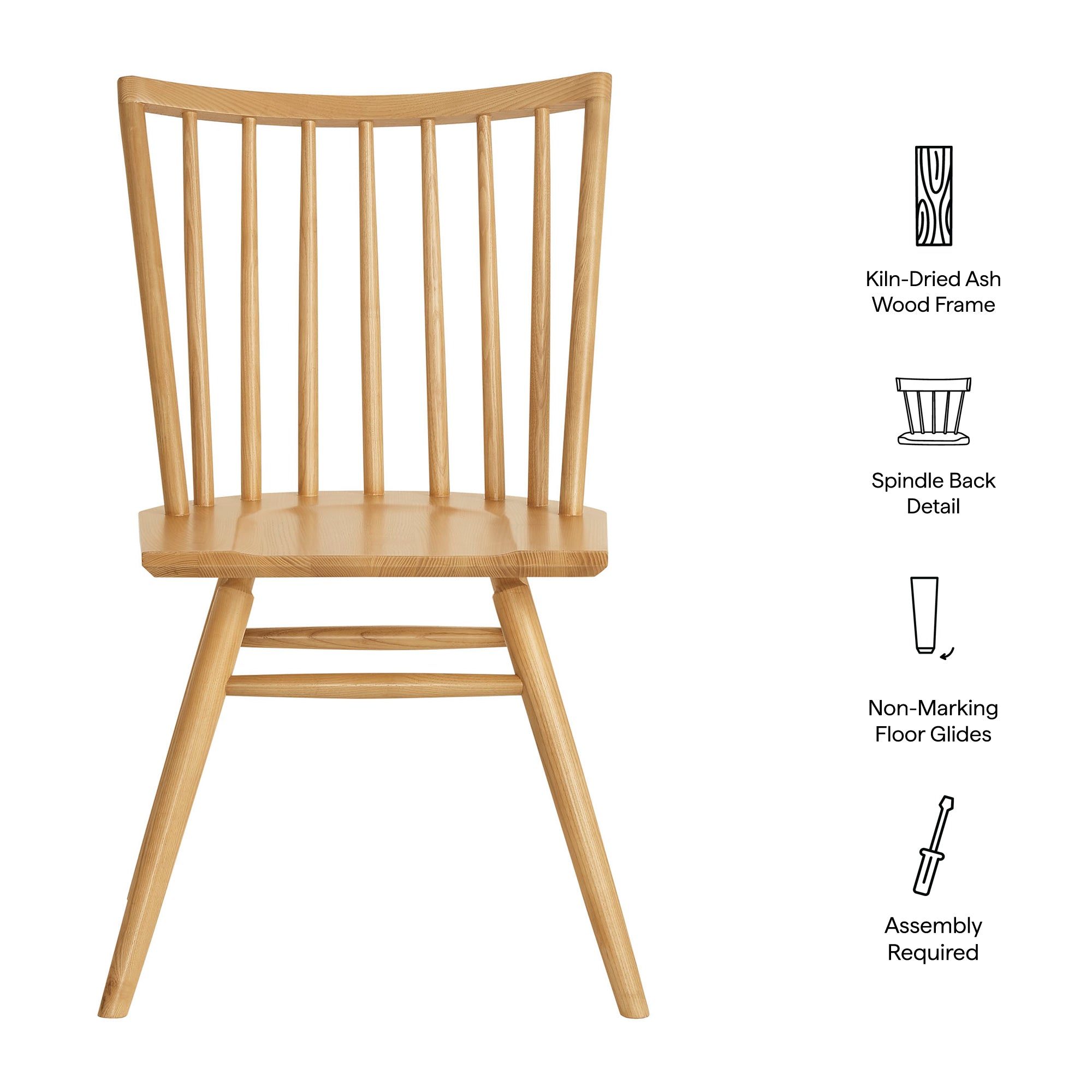 Modway EEI-7482 Alvar Spindle Back Dining Side Chairs Set of 2
