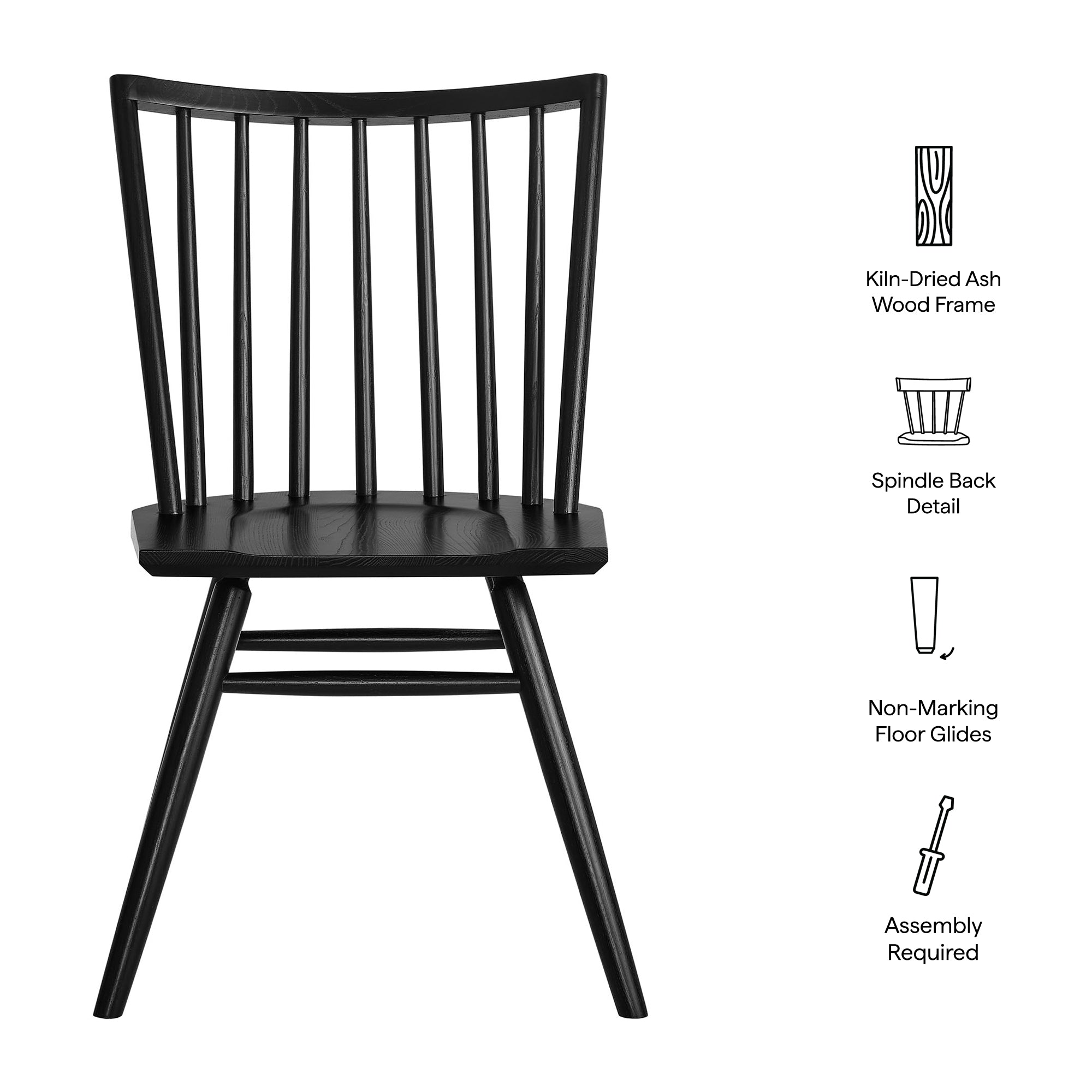 Modway EEI-7482 Alvar Spindle Back Dining Side Chairs Set of 2