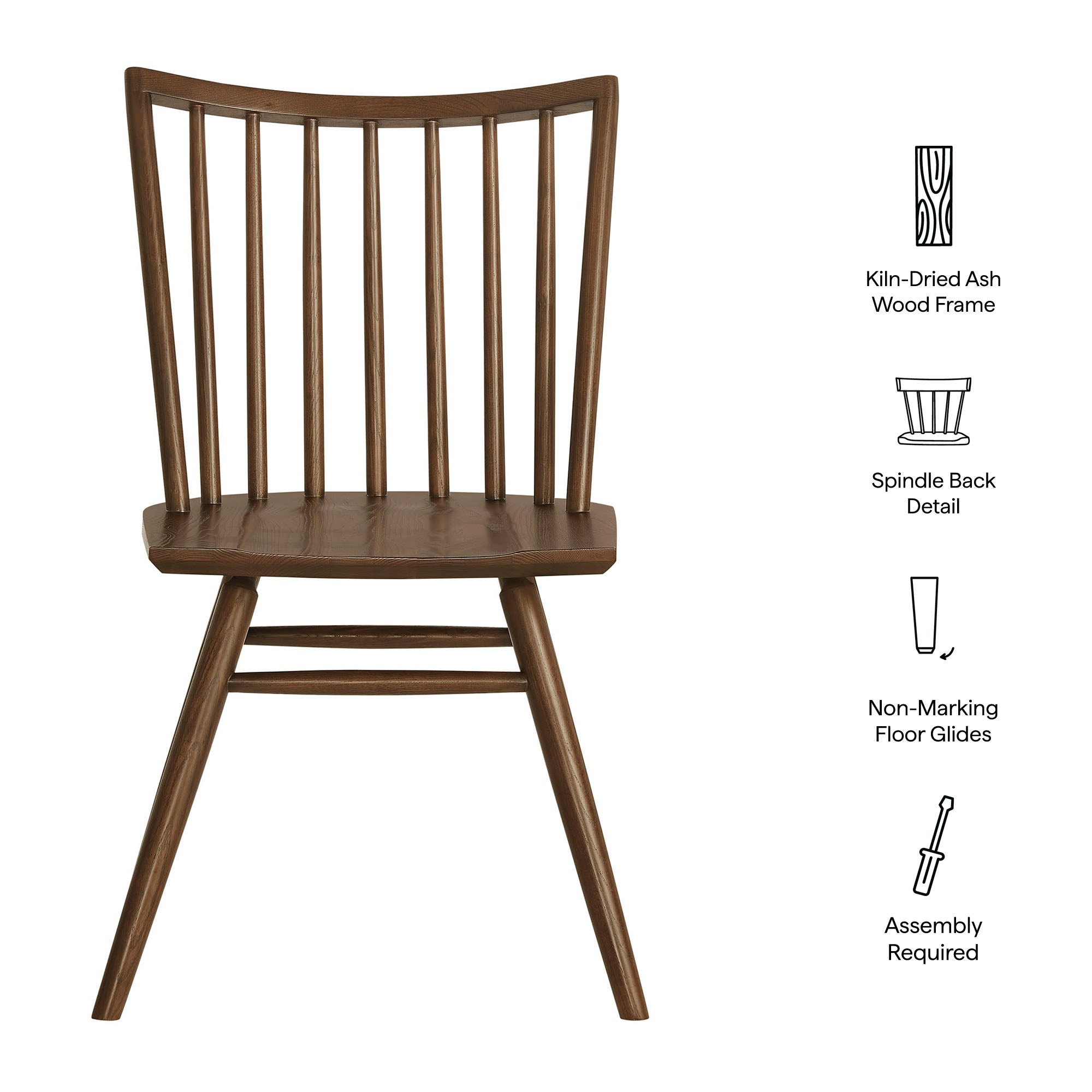 Modway EEI-7482 Alvar Spindle Back Dining Side Chairs Set of 2