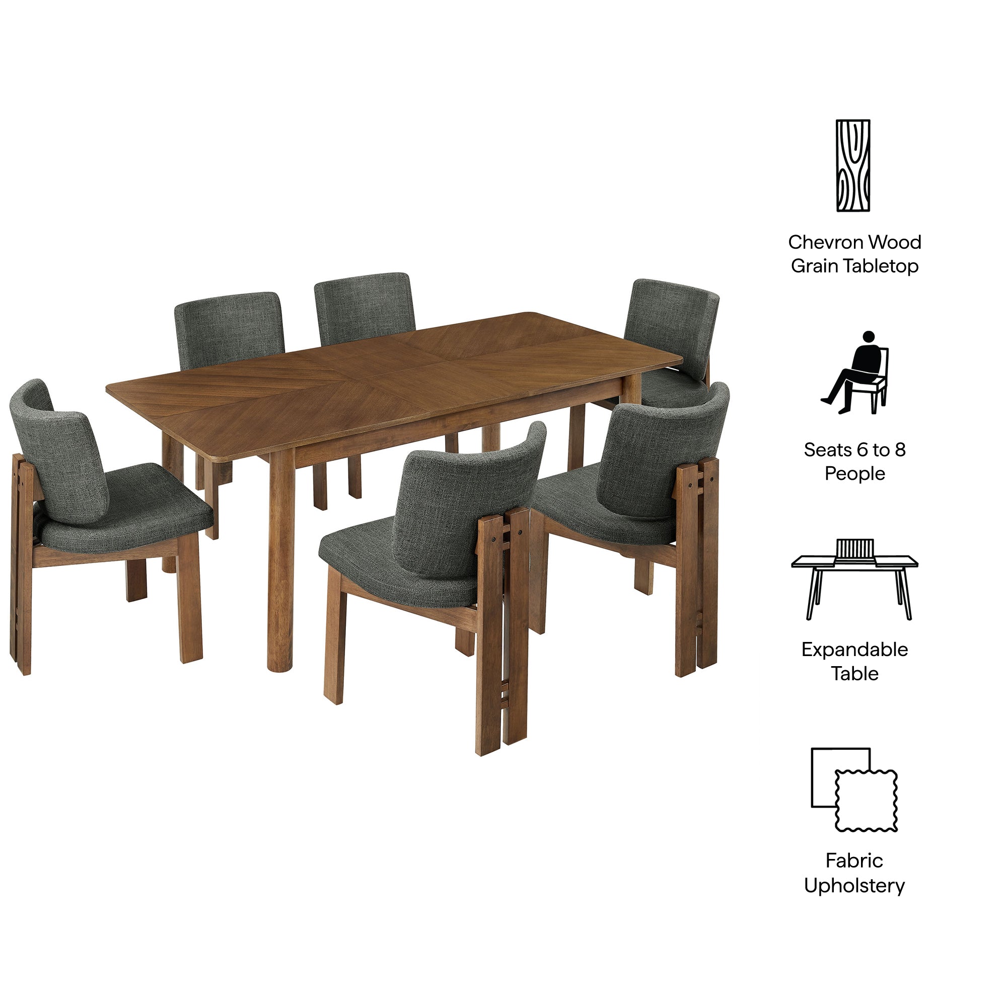Modway Alba 7-Piece Dining Set