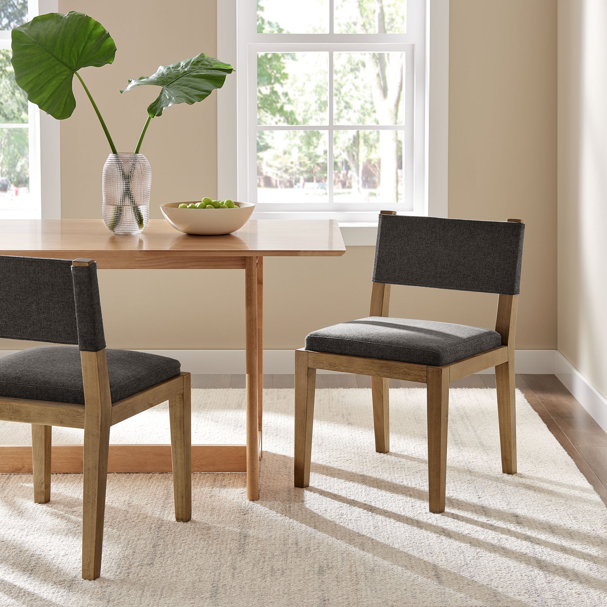 Modway EEI-7485 Calder Fabric Upholstered Wood Armless Dining Chair