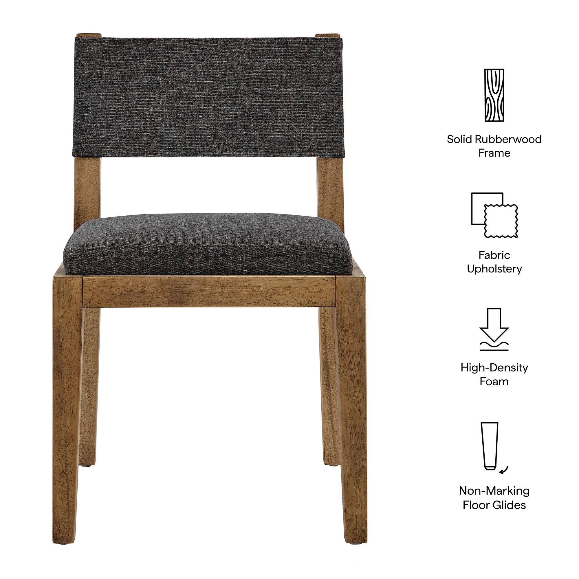 Modway Calder Fabric Upholstered Wood Armless Dining Chair