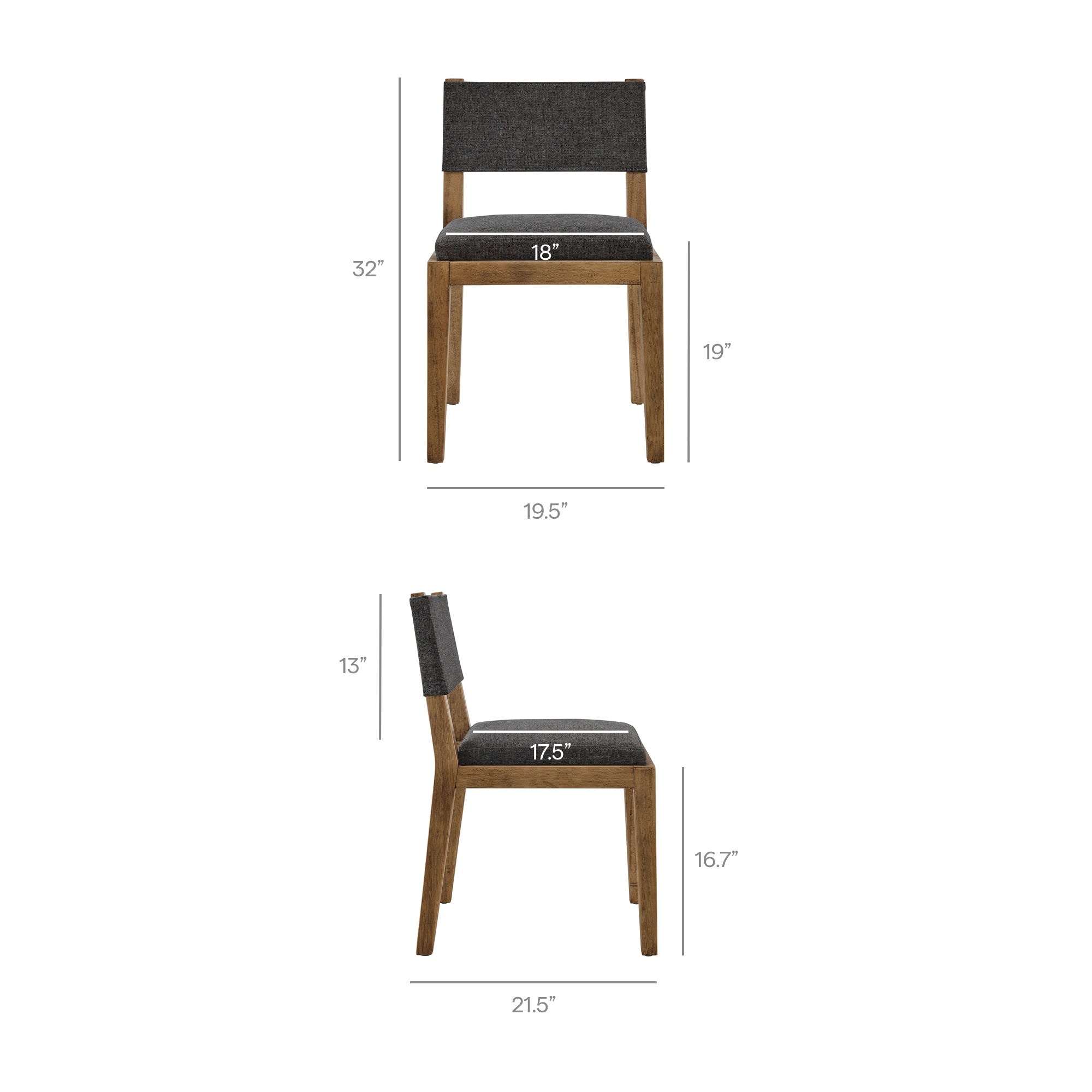 Modway Calder Fabric Upholstered Wood Armless Dining Chair