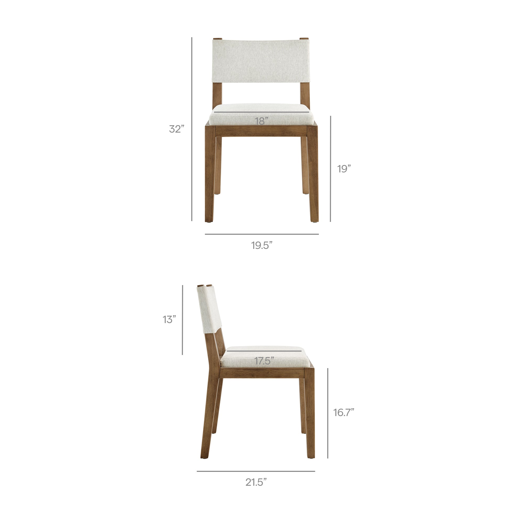 Modway EEI-7485 Calder Fabric Upholstered Wood Armless Dining Chair