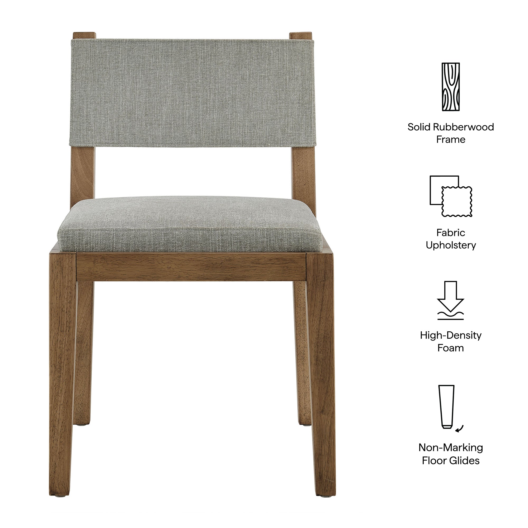 Modway EEI-7485 Calder Fabric Upholstered Wood Armless Dining Chair