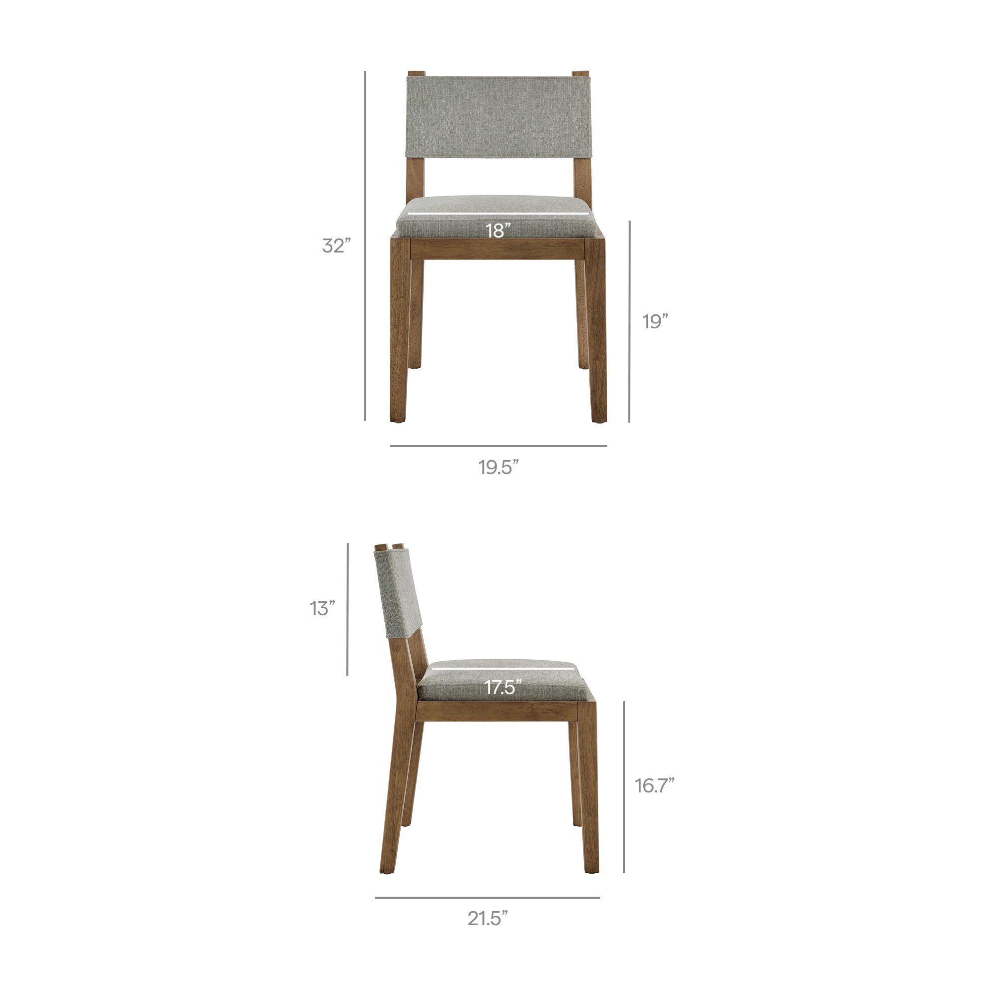 Modway Calder Fabric Upholstered Wood Armless Dining Chair