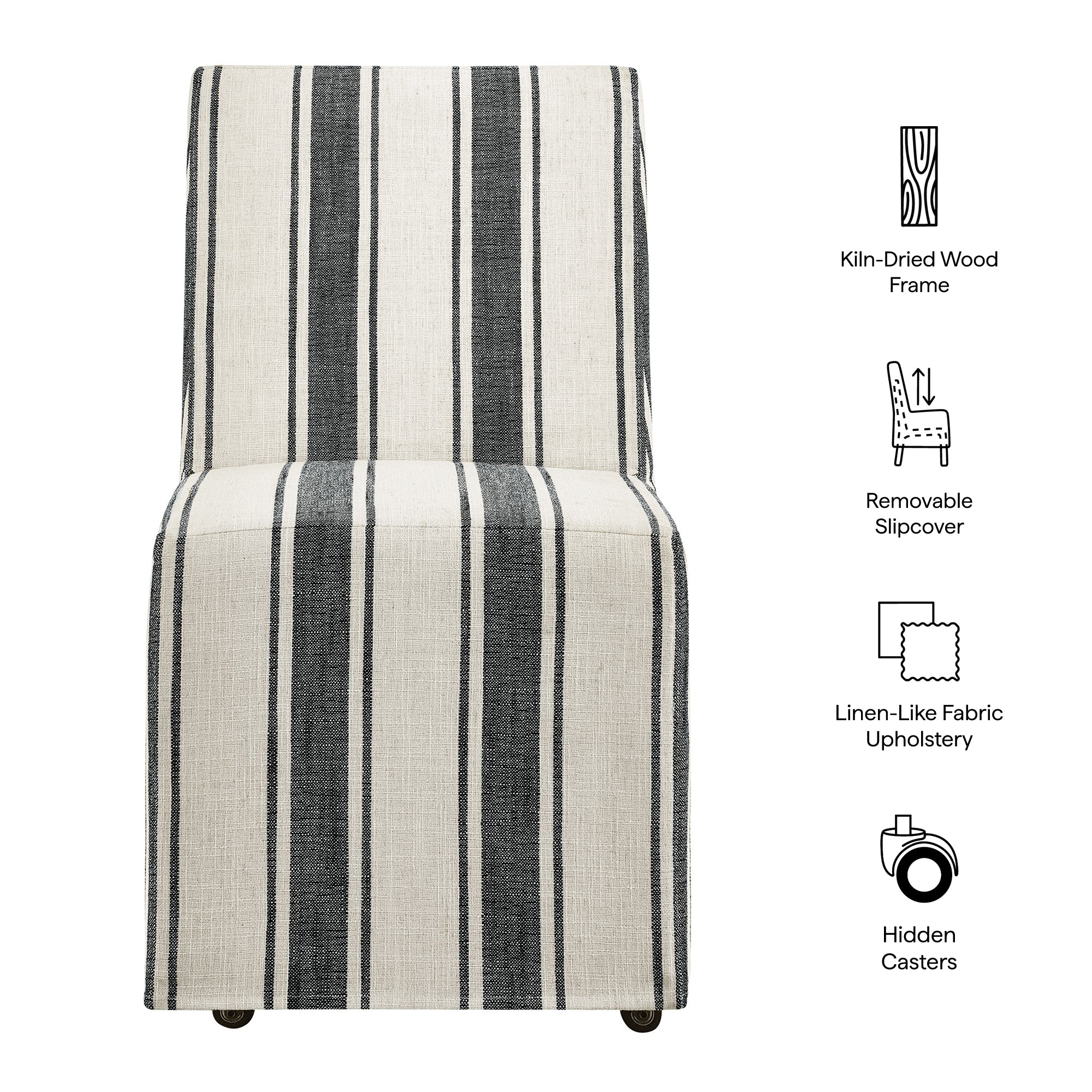 Modway Tessera Striped Slipcovered Dining Side Chair
