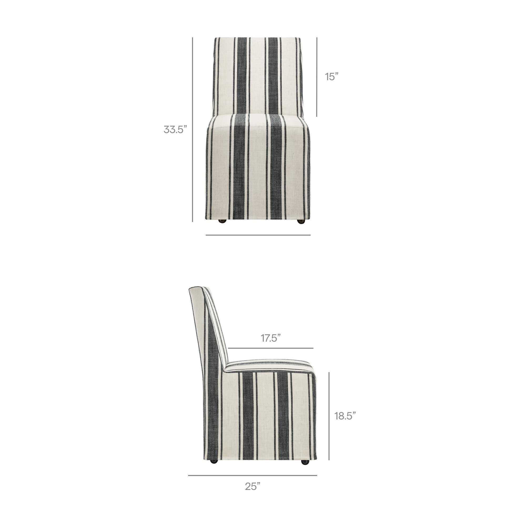 Modway Tessera Striped Slipcovered Dining Side Chair