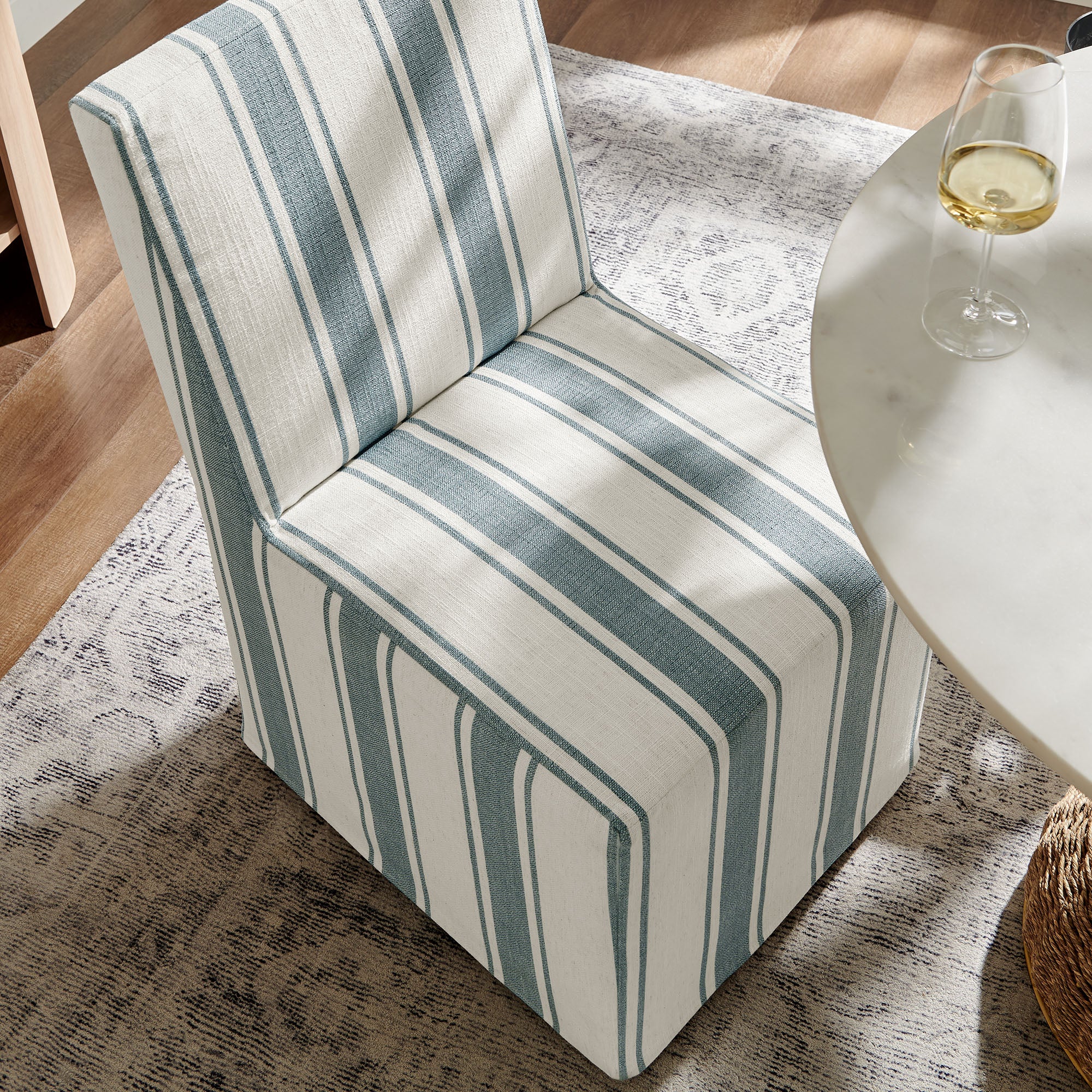 Modway Tessera Striped Slipcovered Dining Side Chair
