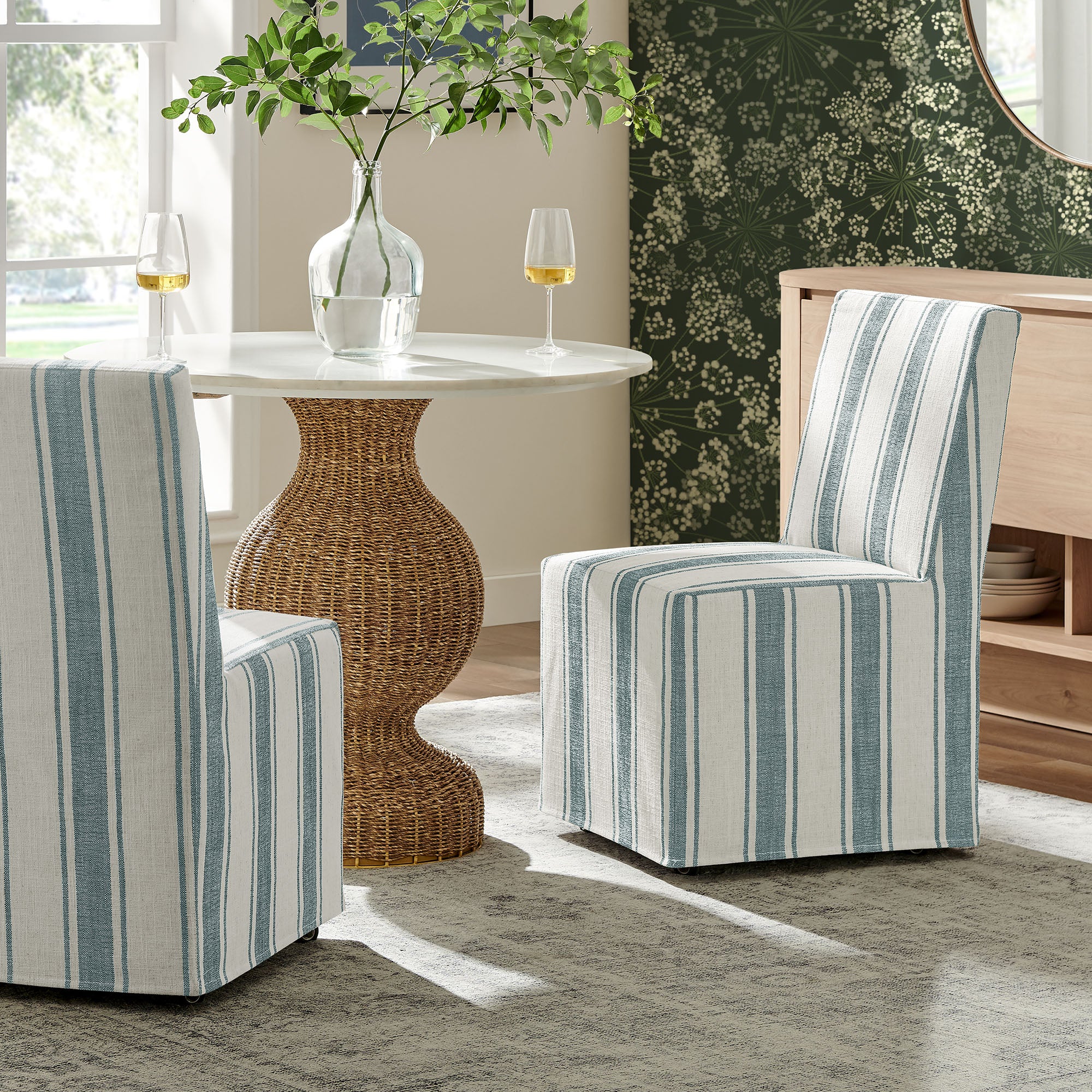 Modway EEI-7486 Tessera Striped Slipcovered Dining Side Chair
