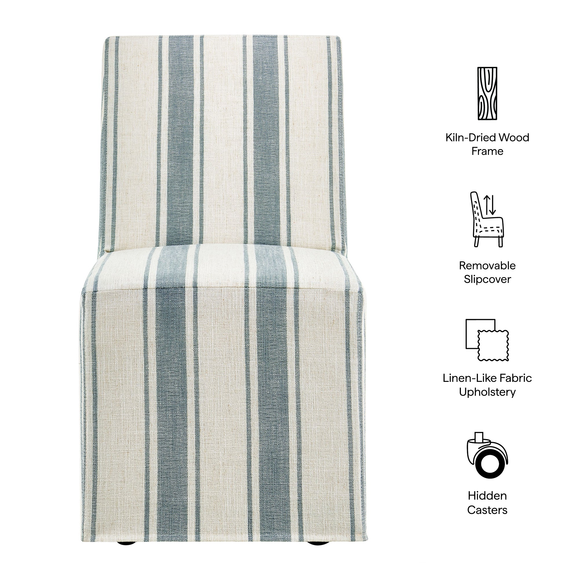 Modway Tessera Striped Slipcovered Dining Side Chair