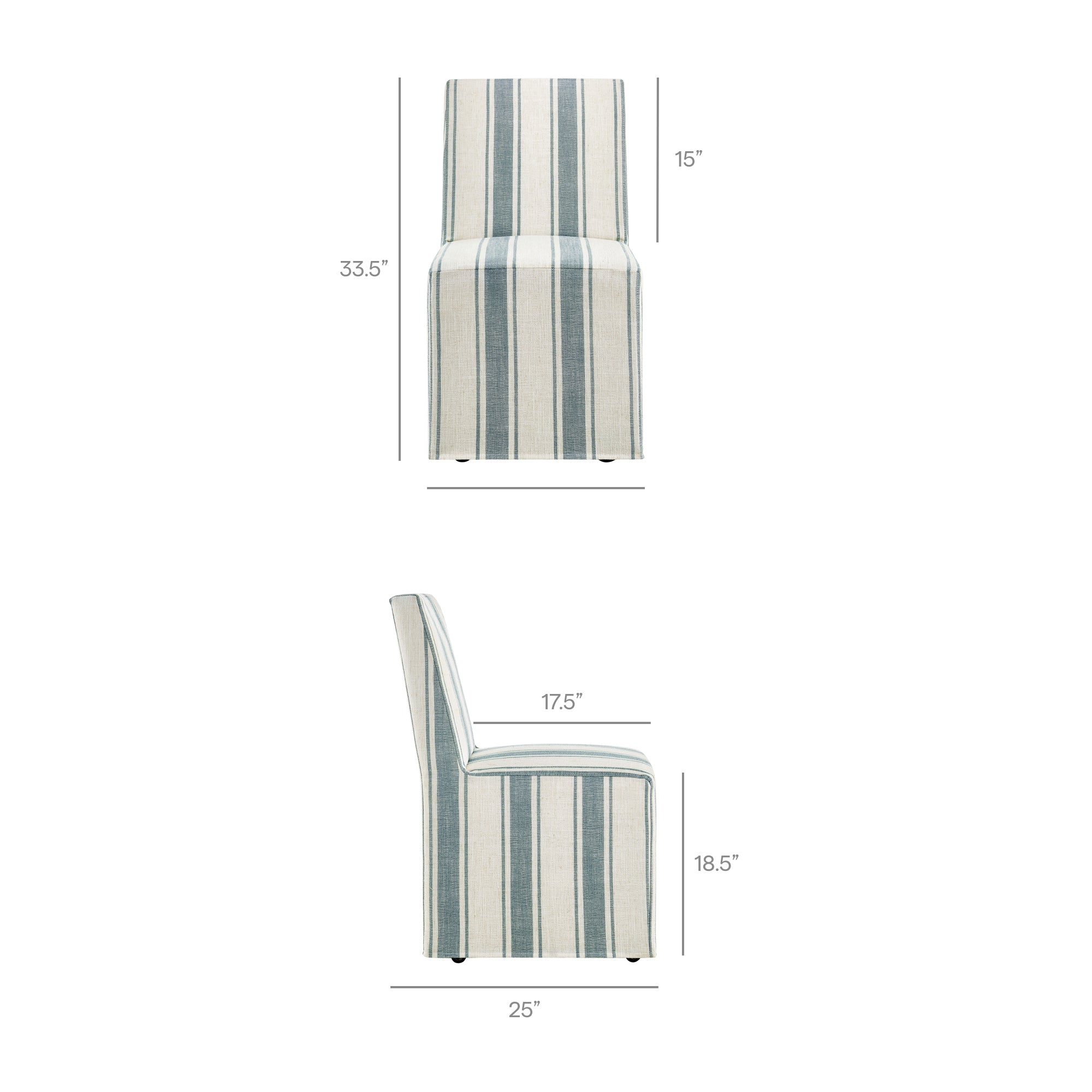 Modway Tessera Striped Slipcovered Dining Side Chair