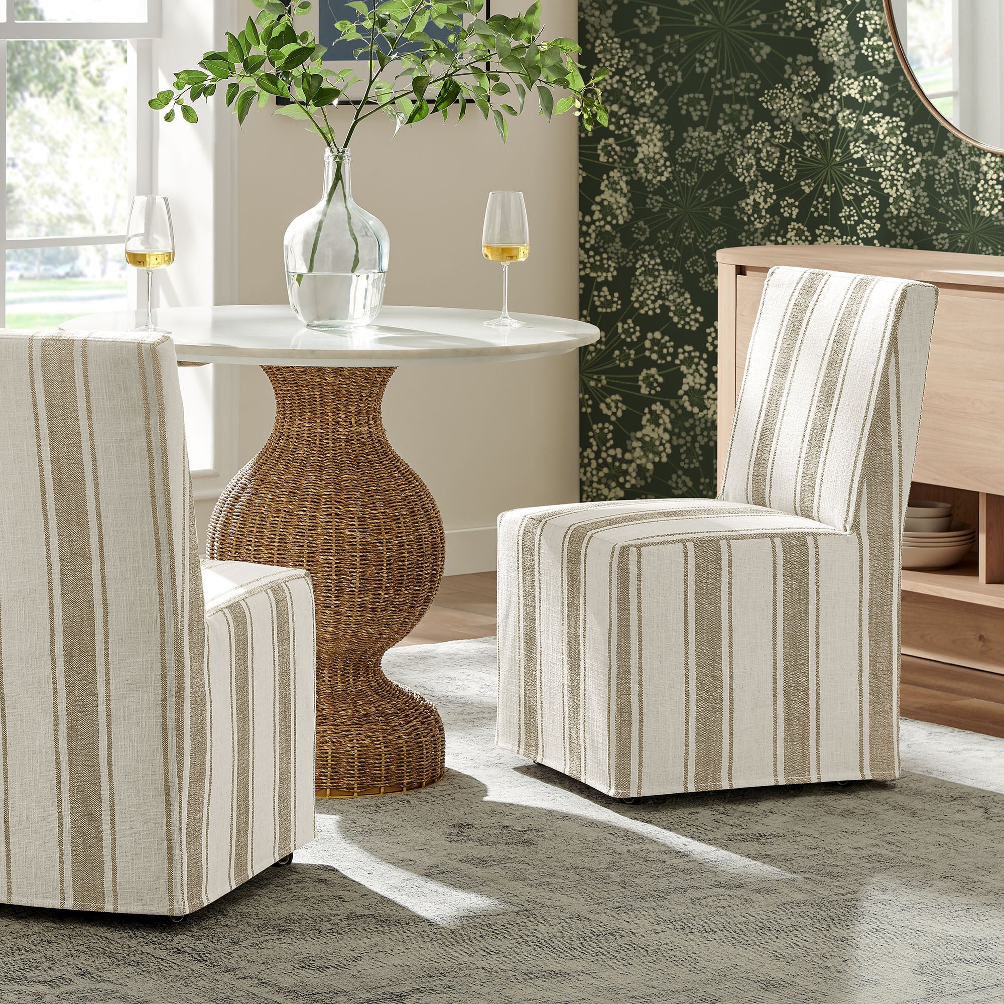Modway EEI-7486 Tessera Striped Slipcovered Dining Side Chair