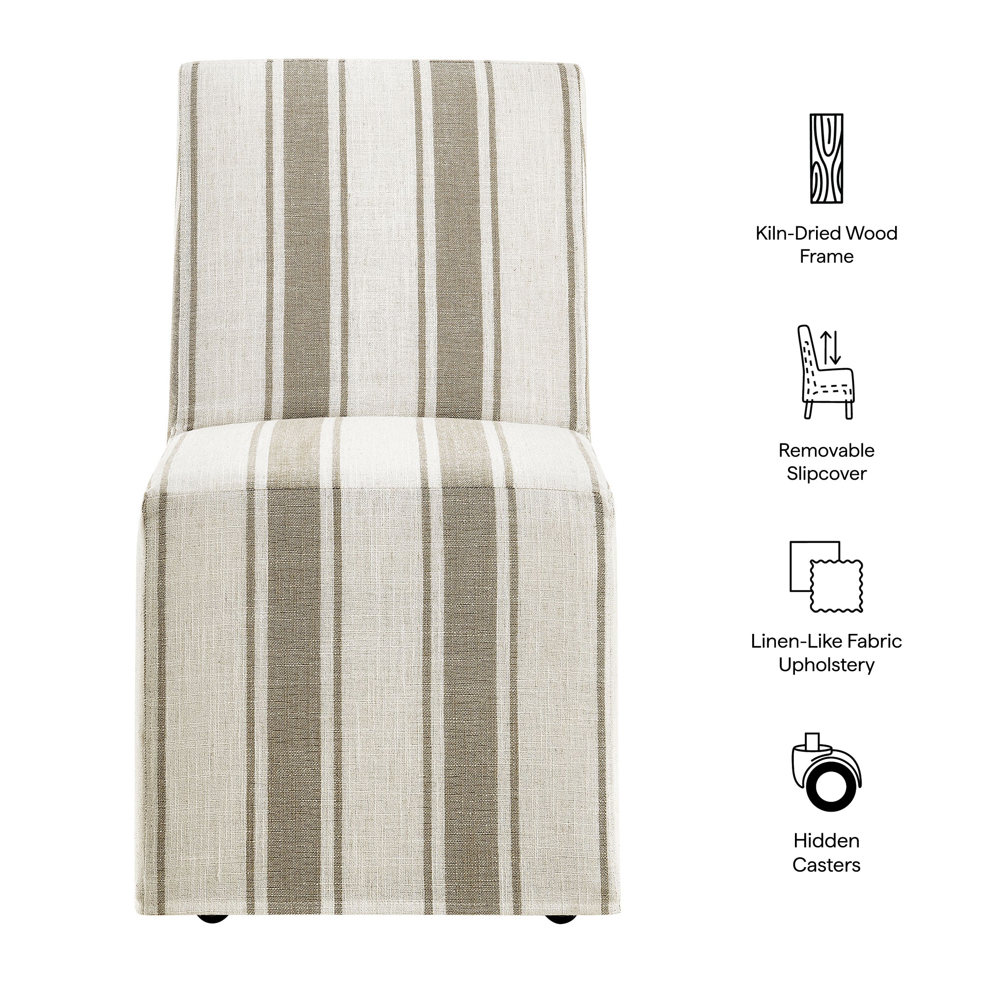 Modway EEI-7486 Tessera Striped Slipcovered Dining Side Chair