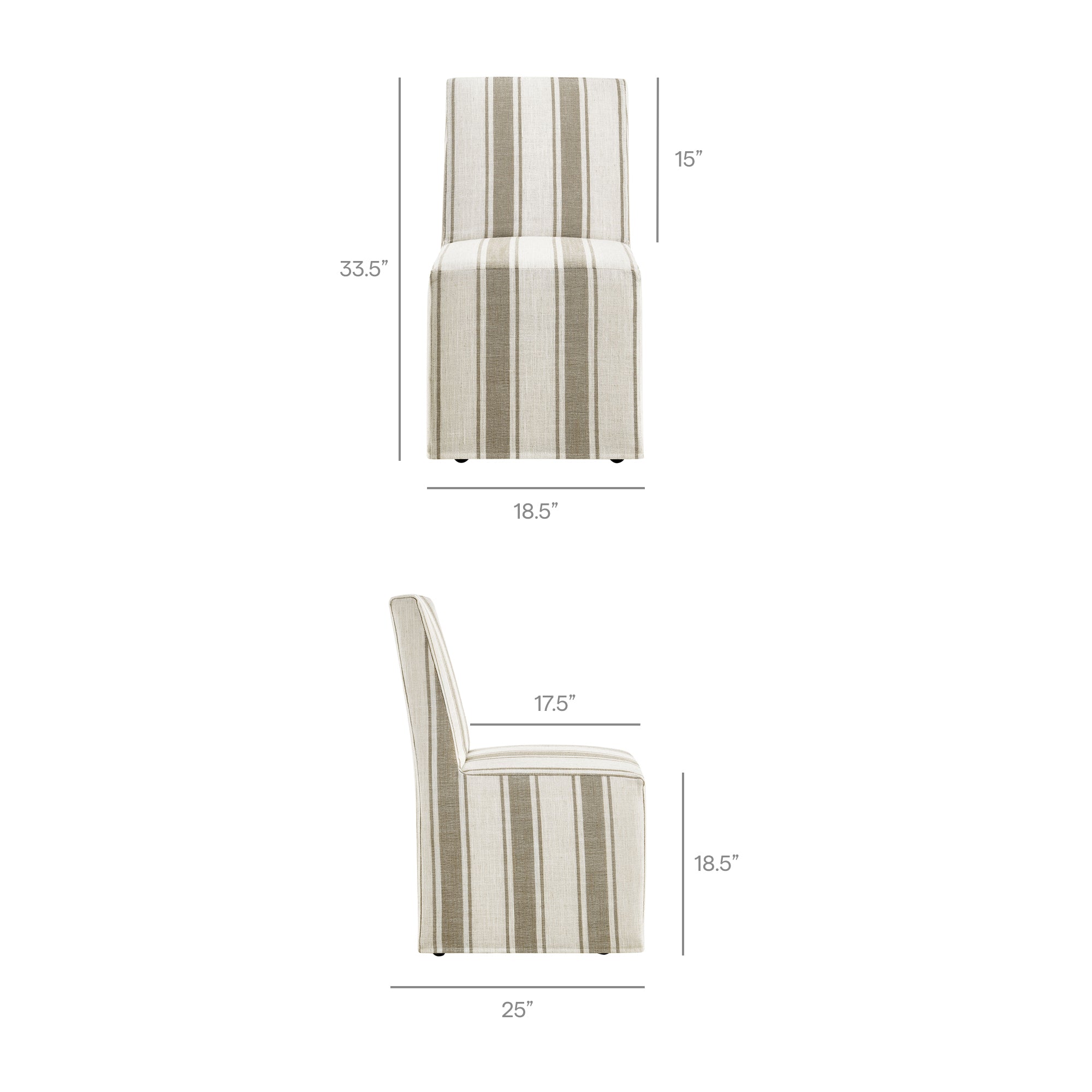 Modway Tessera Striped Slipcovered Dining Side Chair