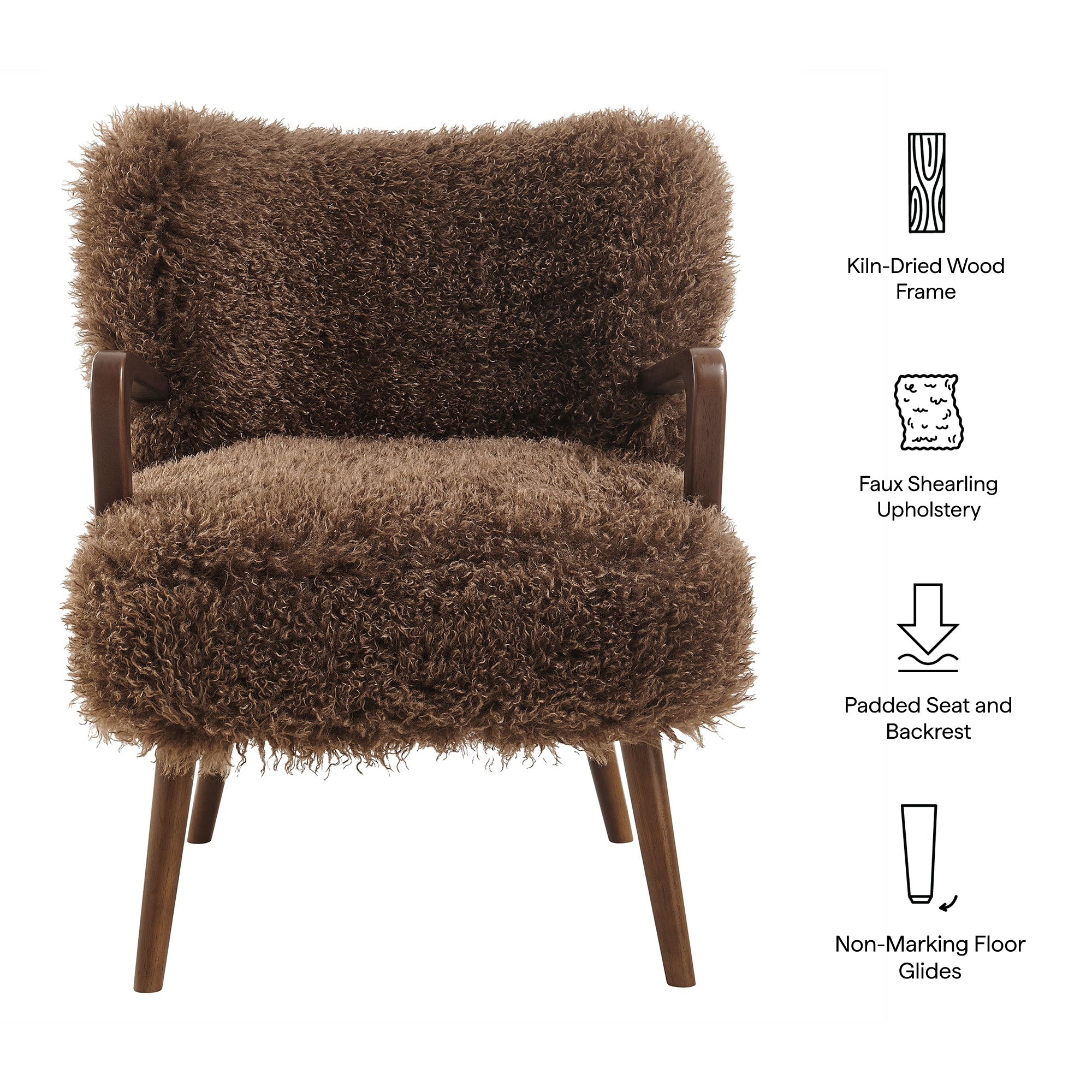 Modway EEI-7487 Zerra Faux Shearling Accent Armchair