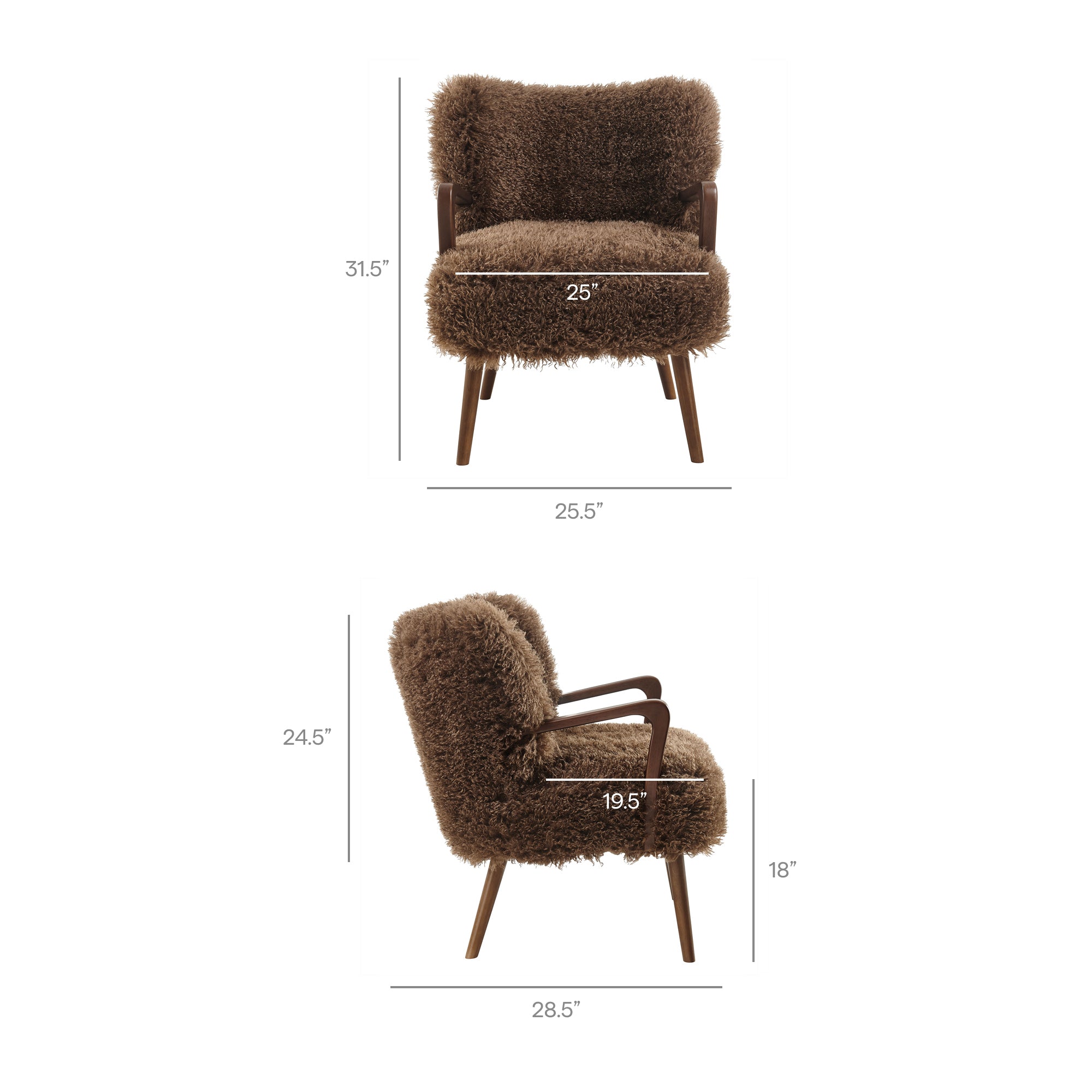 Modway EEI-7487 Zerra Faux Shearling Accent Armchair