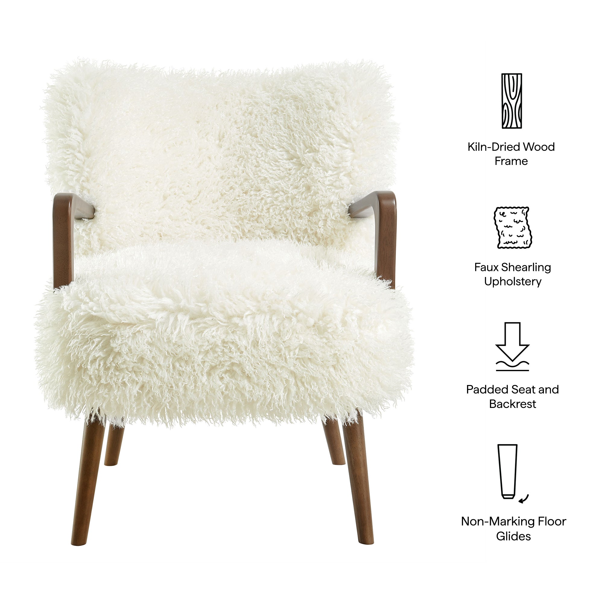 Modway EEI-7487 Zerra Faux Shearling Accent Armchair
