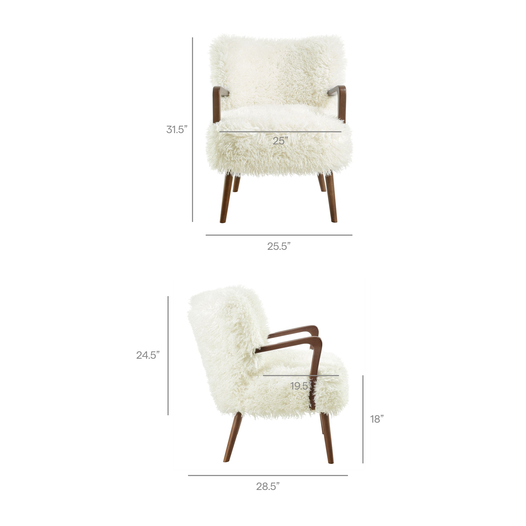 Modway EEI-7487 Zerra Faux Shearling Accent Armchair