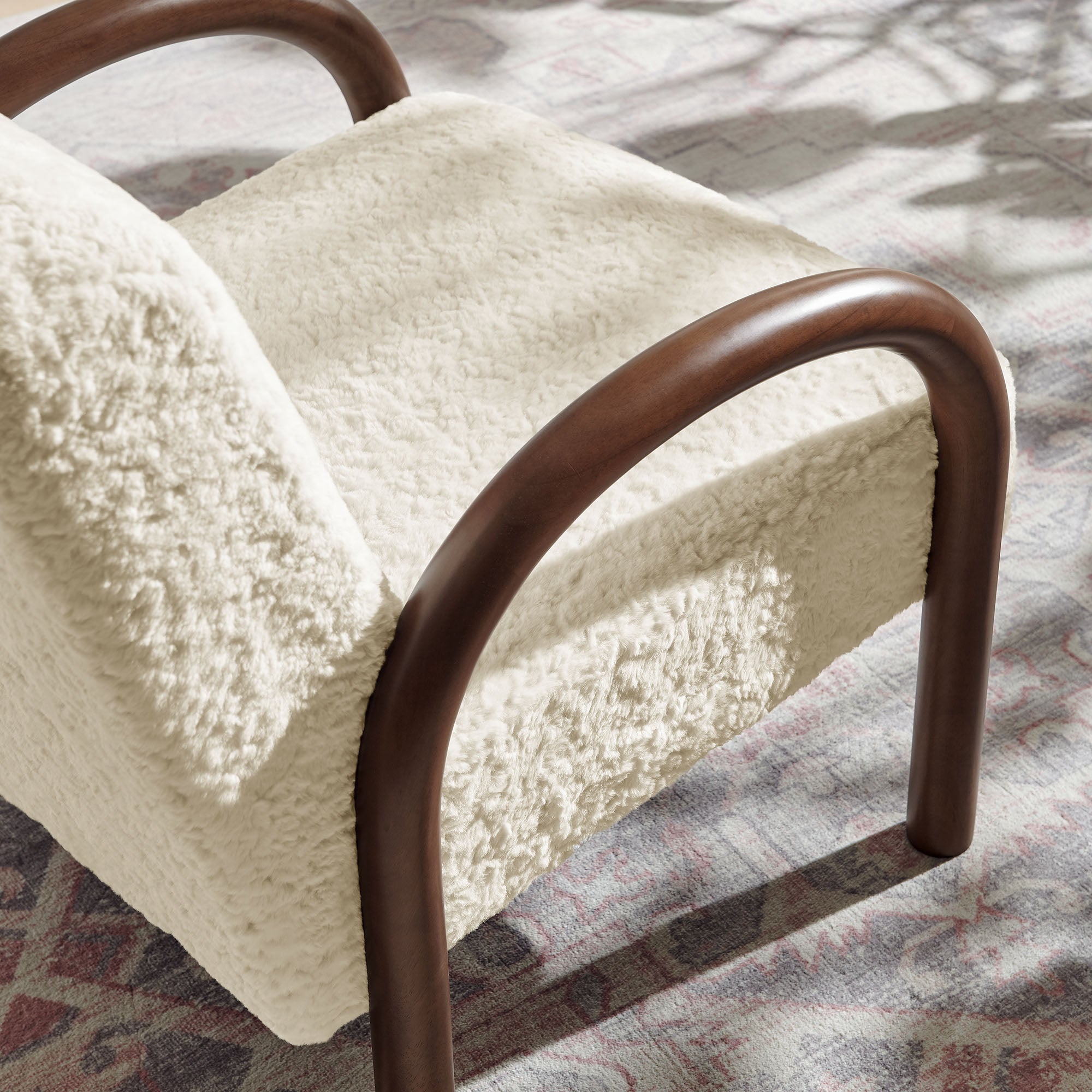 Modway Lunet Faux Shearling Accent Armchair
