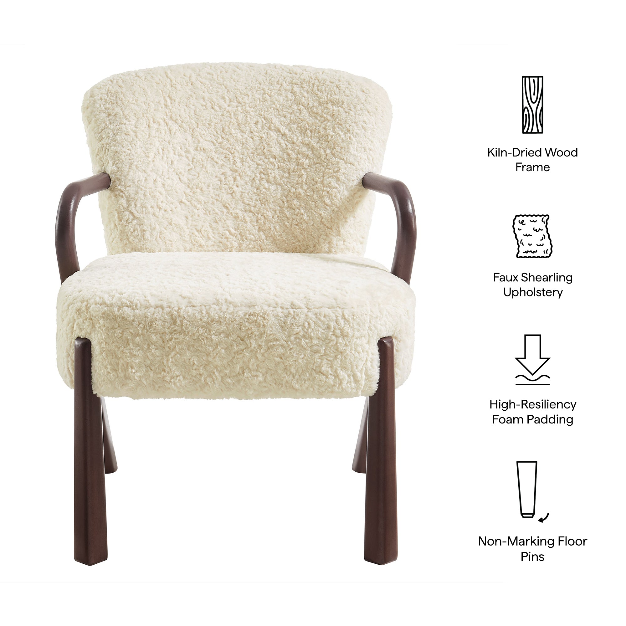 Modway Arden Faux Shearling Accent Armchair