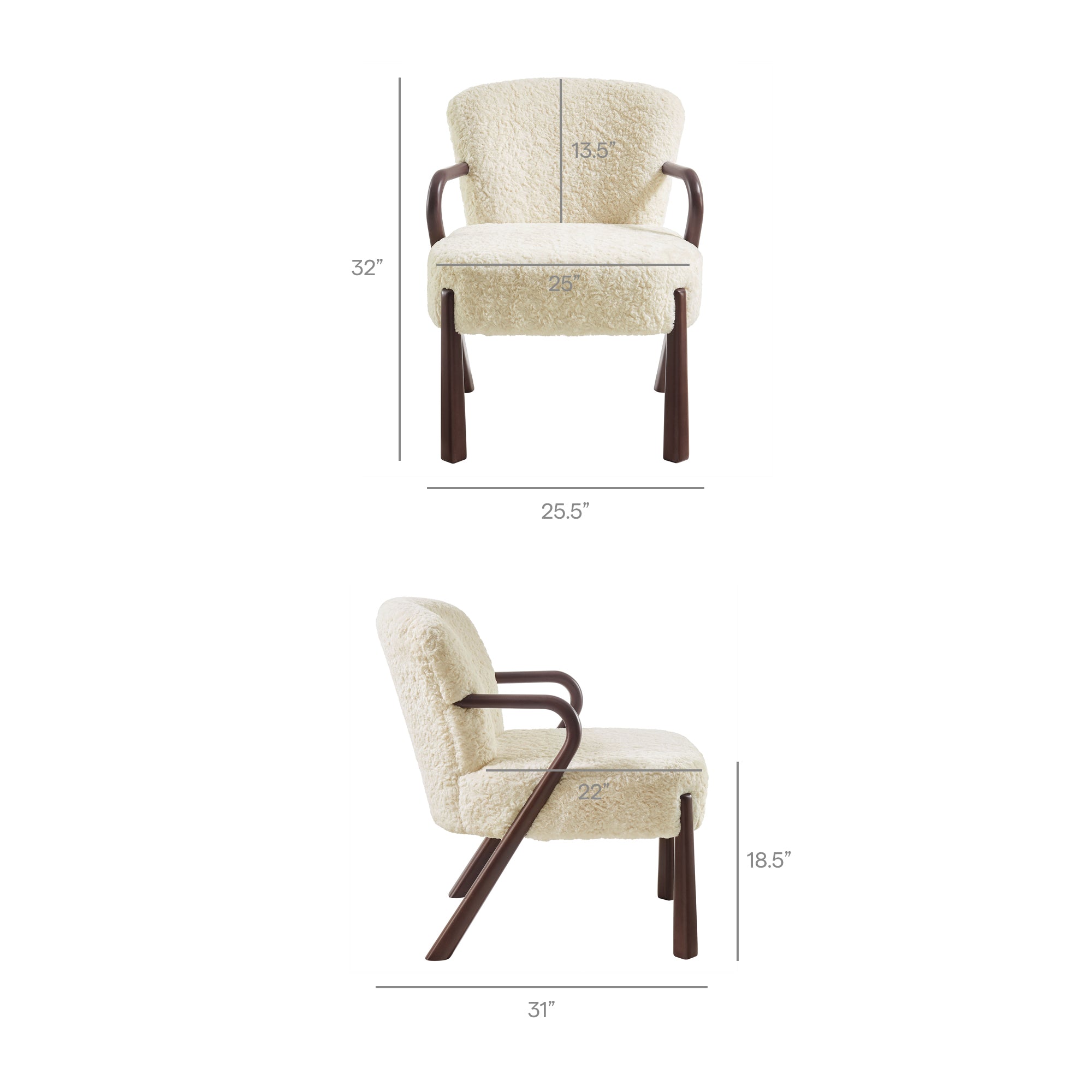 Modway EEI-7488 Arden Faux Shearling Accent Armchair