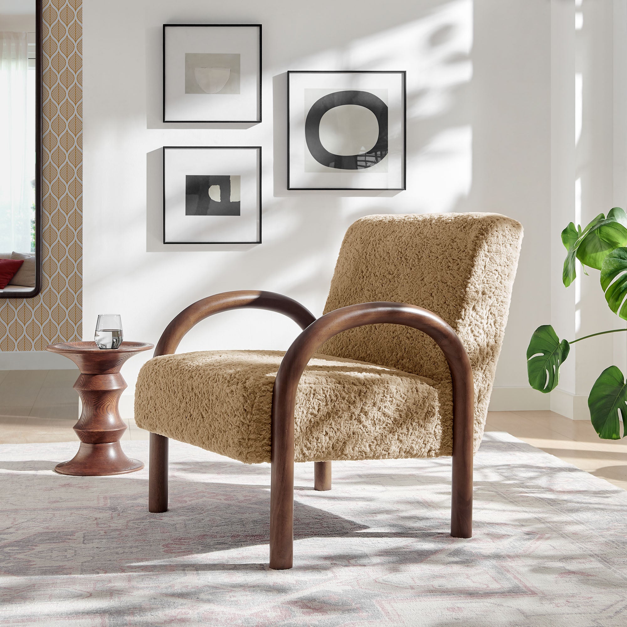 Modway EEI-7489 Lunet Faux Shearling Accent Armchair
