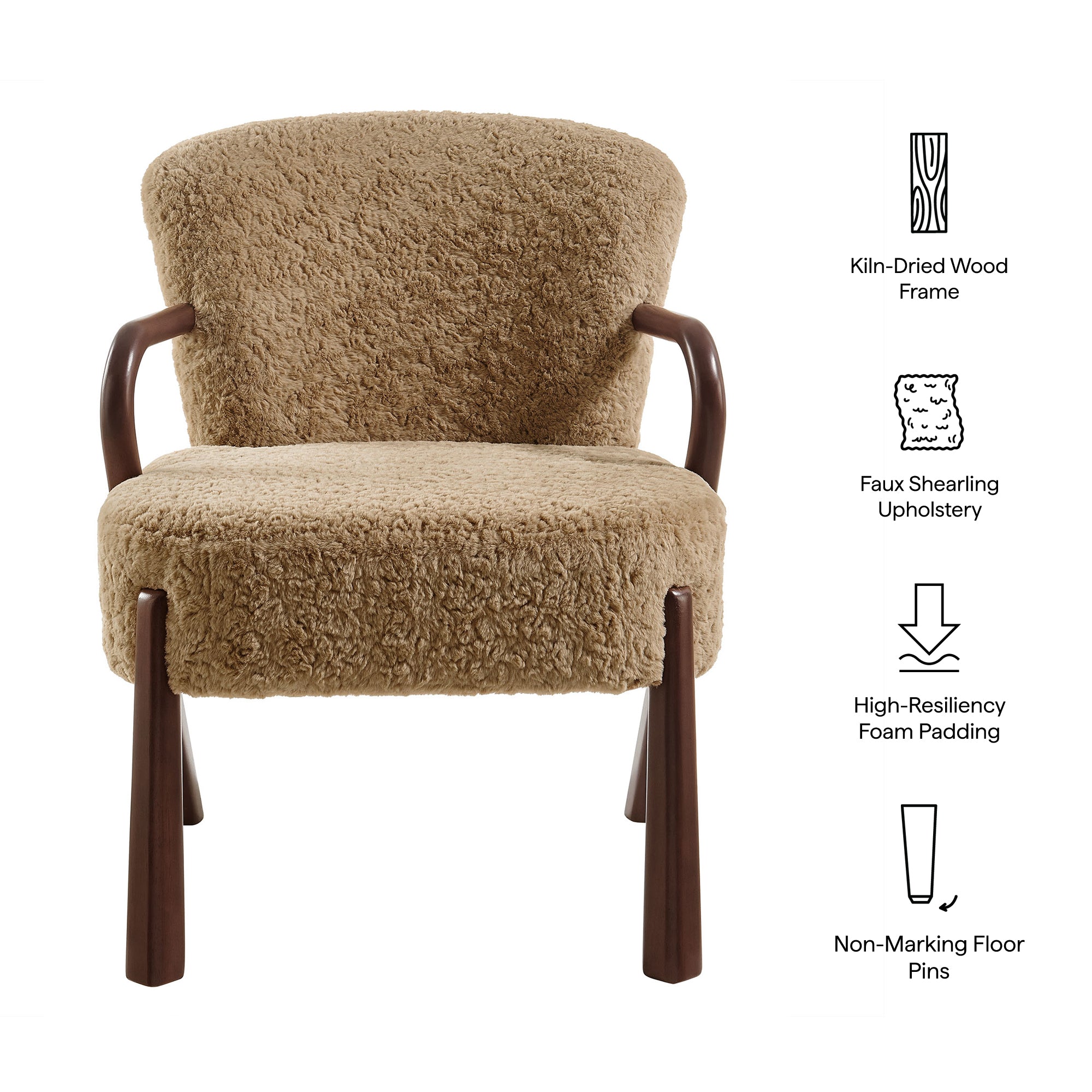 Modway EEI-7488 Arden Faux Shearling Accent Armchair