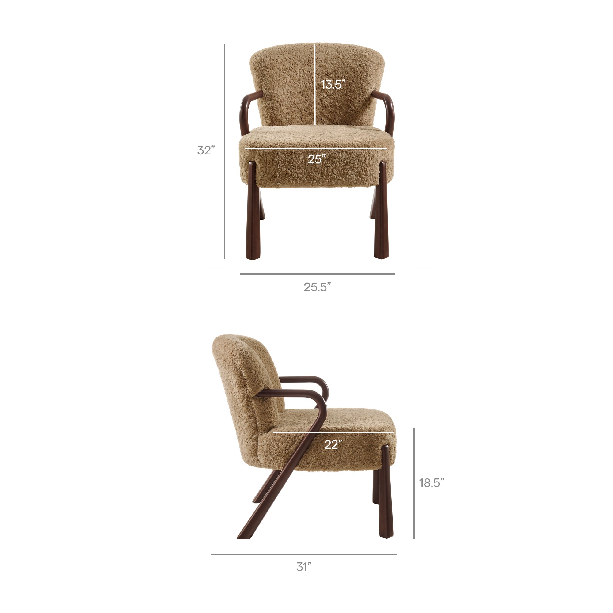 Modway EEI-7488 Arden Faux Shearling Accent Armchair