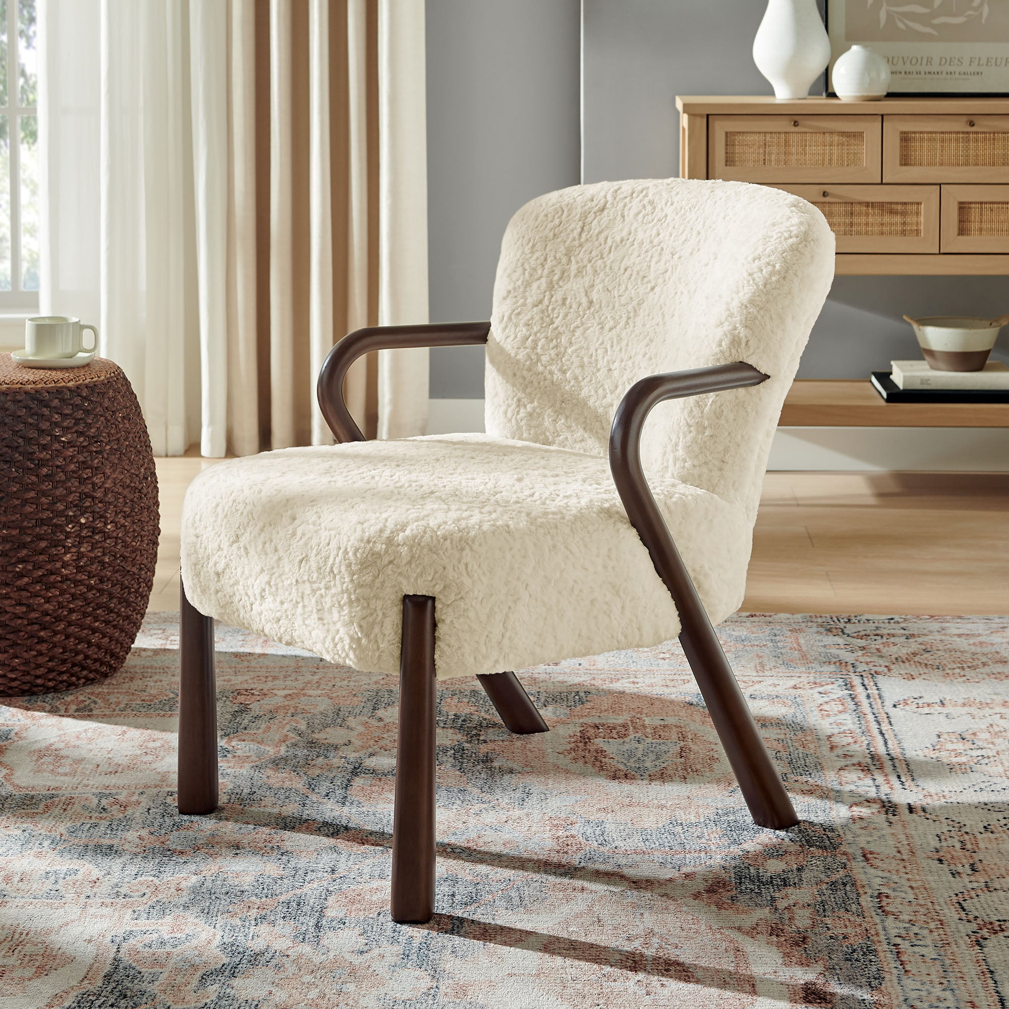 Modway Arden Faux Shearling Accent Armchair