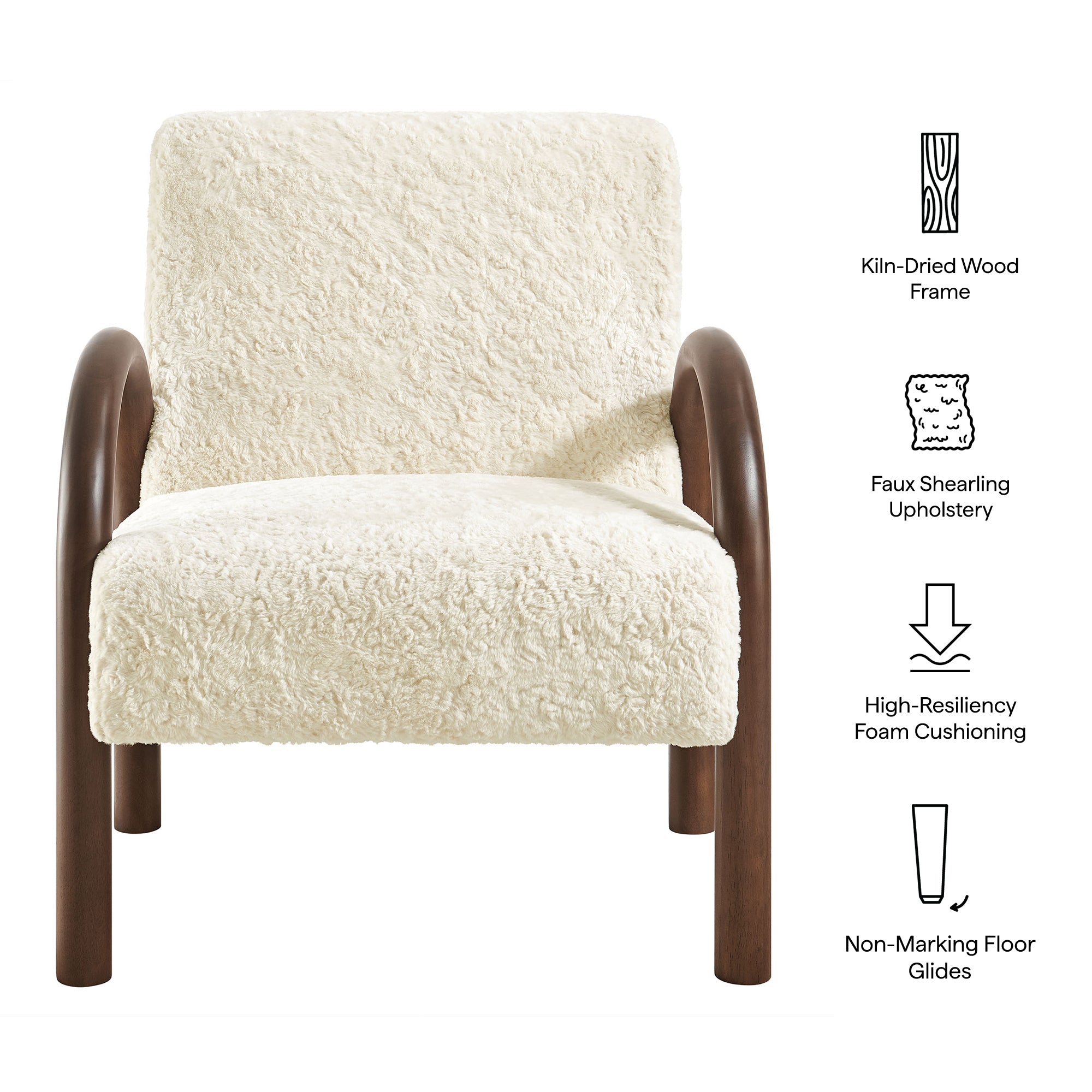 Modway EEI-7489 Lunet Faux Shearling Accent Armchair