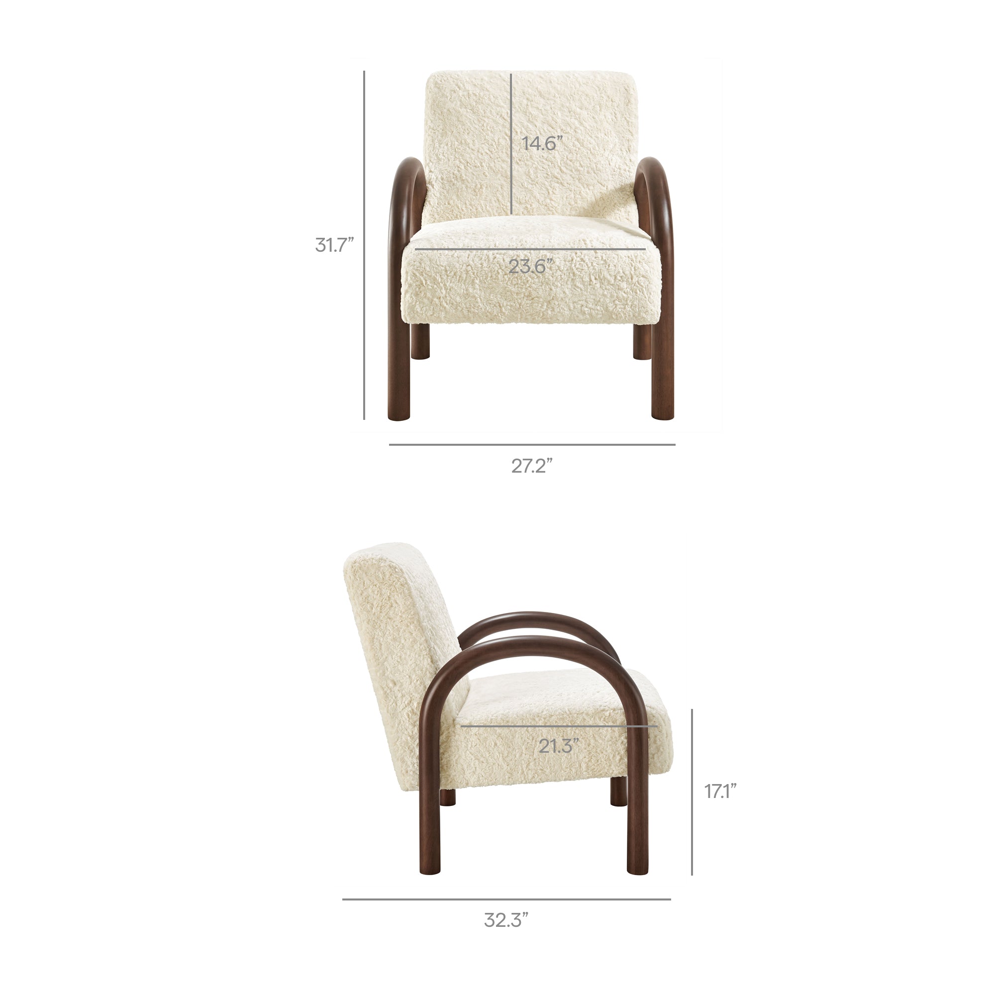 Modway EEI-7489 Lunet Faux Shearling Accent Armchair