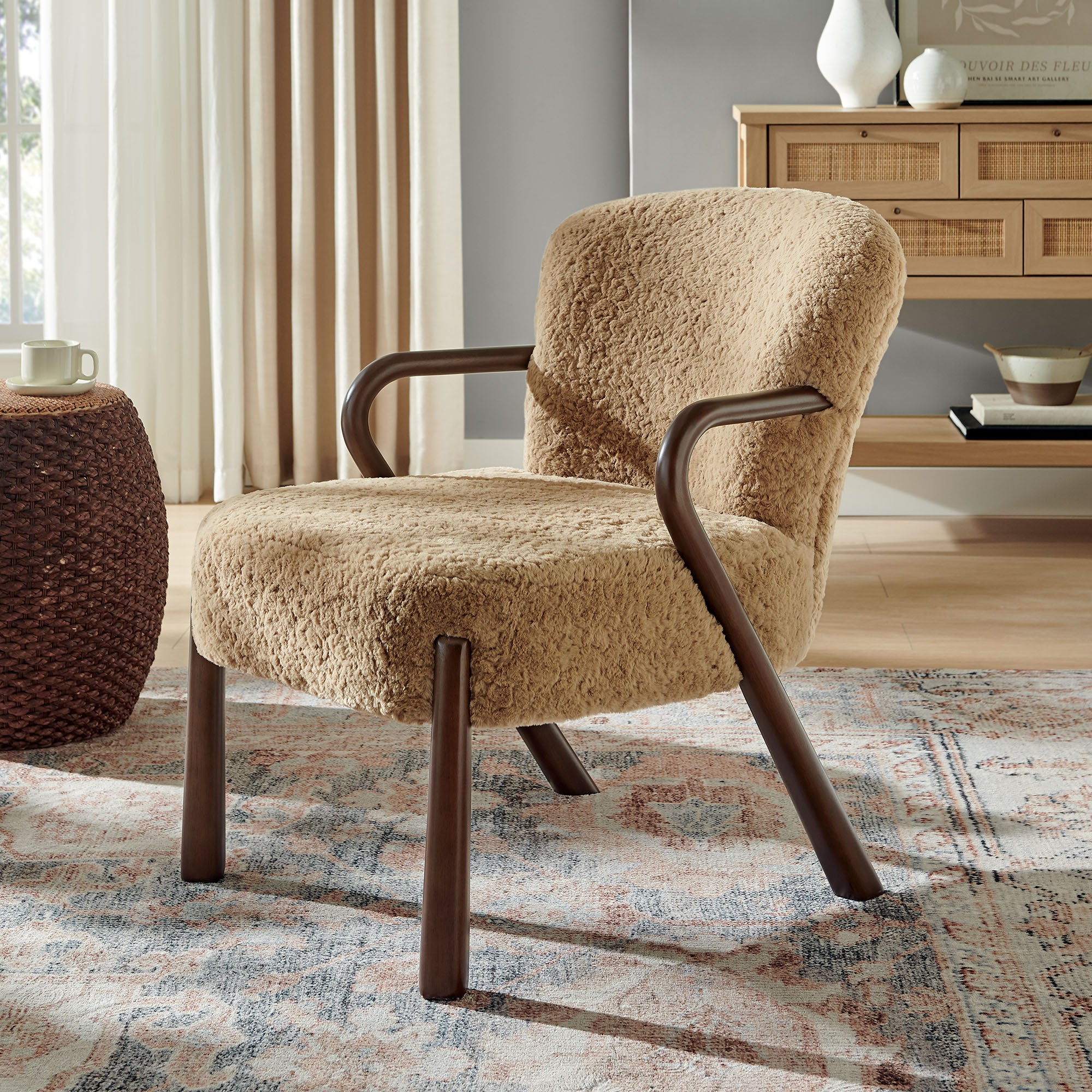 Modway EEI-7488 Arden Faux Shearling Accent Armchair