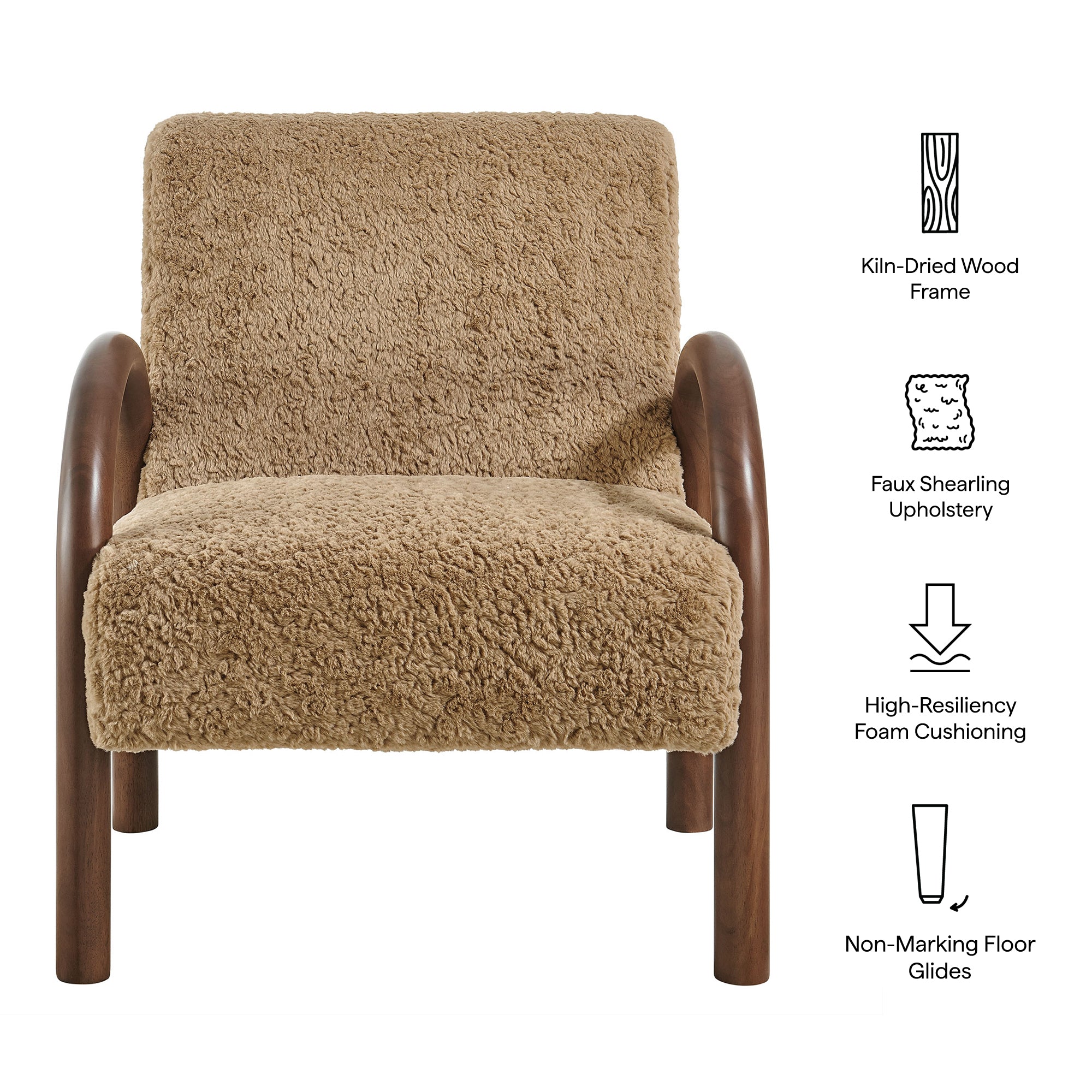 Modway EEI-7489 Lunet Faux Shearling Accent Armchair