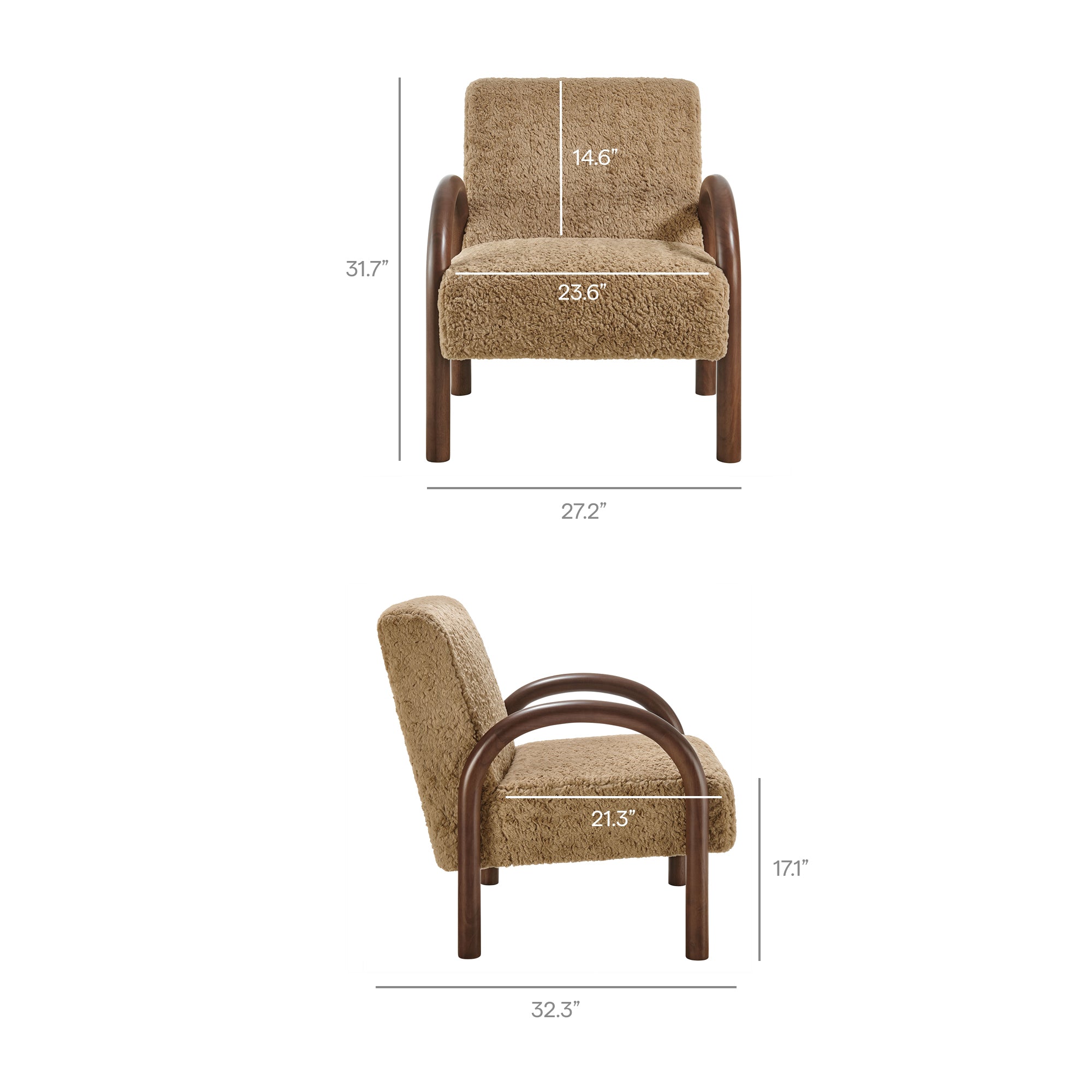 Modway EEI-7489 Lunet Faux Shearling Accent Armchair