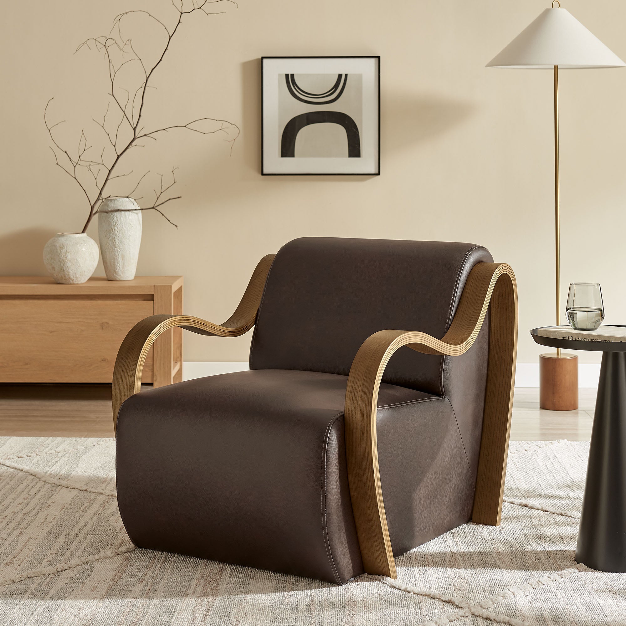 Modway EEI-7491 Atrium Vegan Leather Accent Armchair