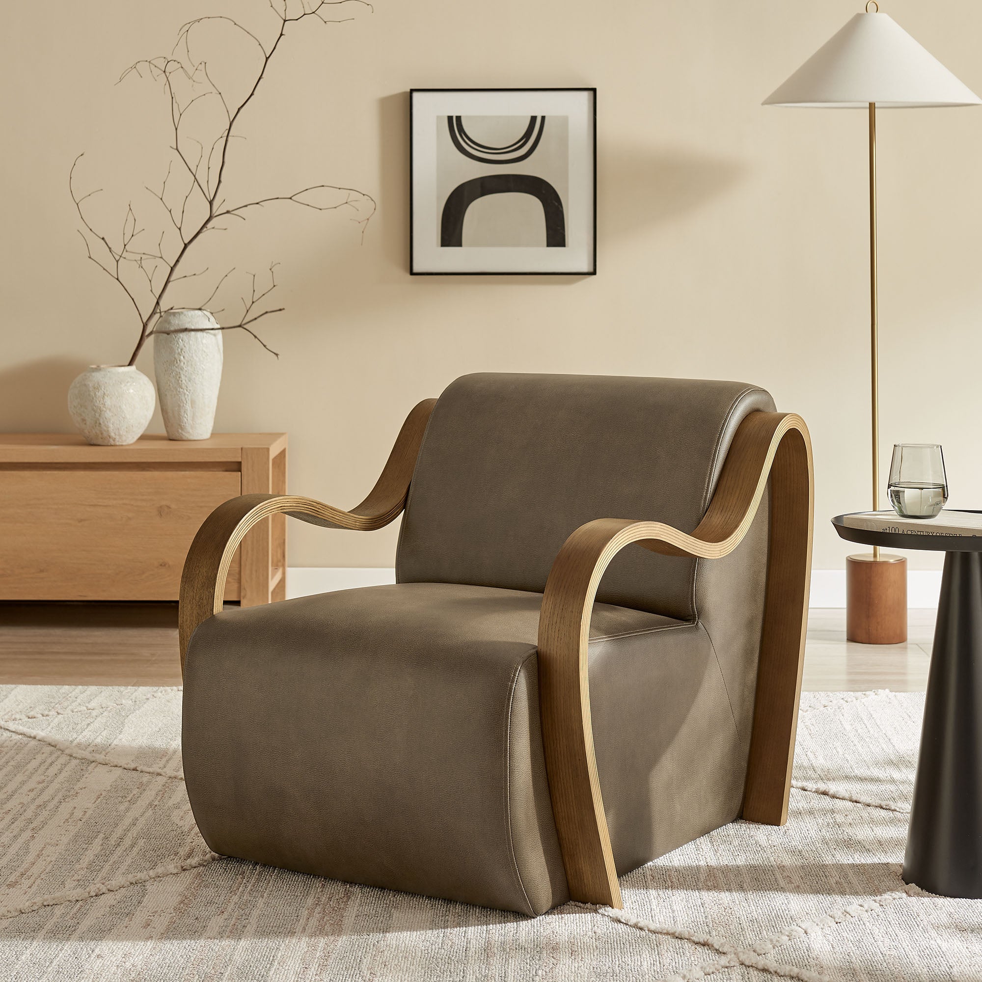 Modway Atrium Vegan Leather Accent Armchair