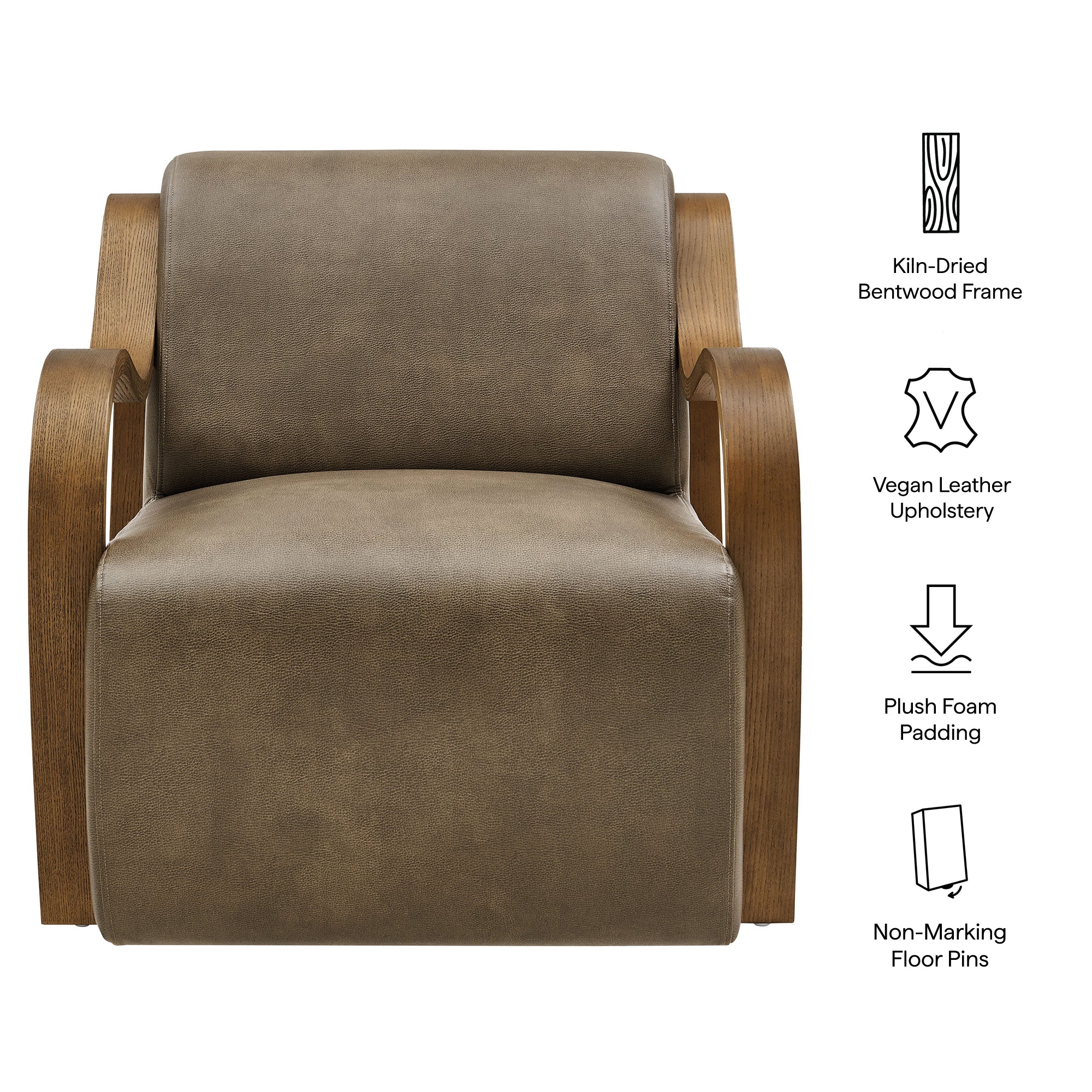 Modway Atrium Vegan Leather Accent Armchair