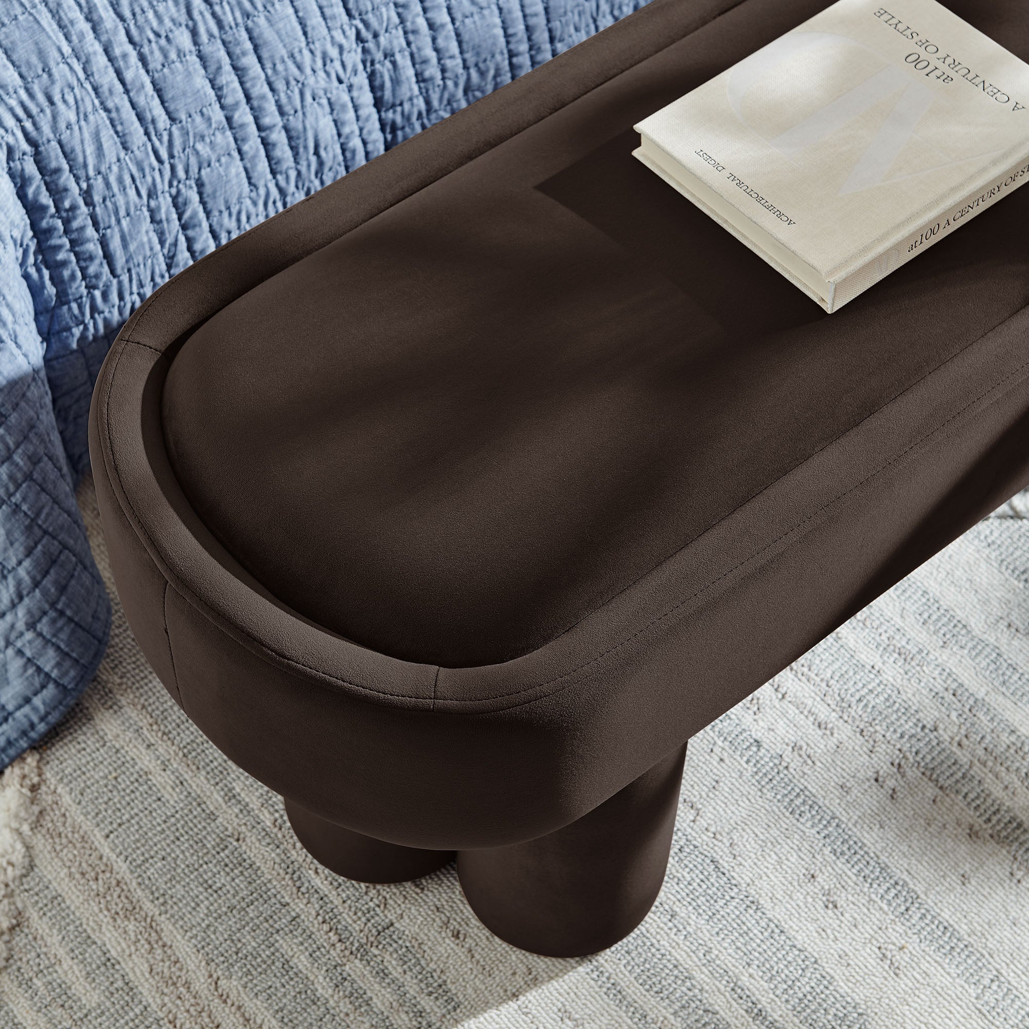 Modway EEI-7492 Mossi Oval Performance Velvet Accent Bench