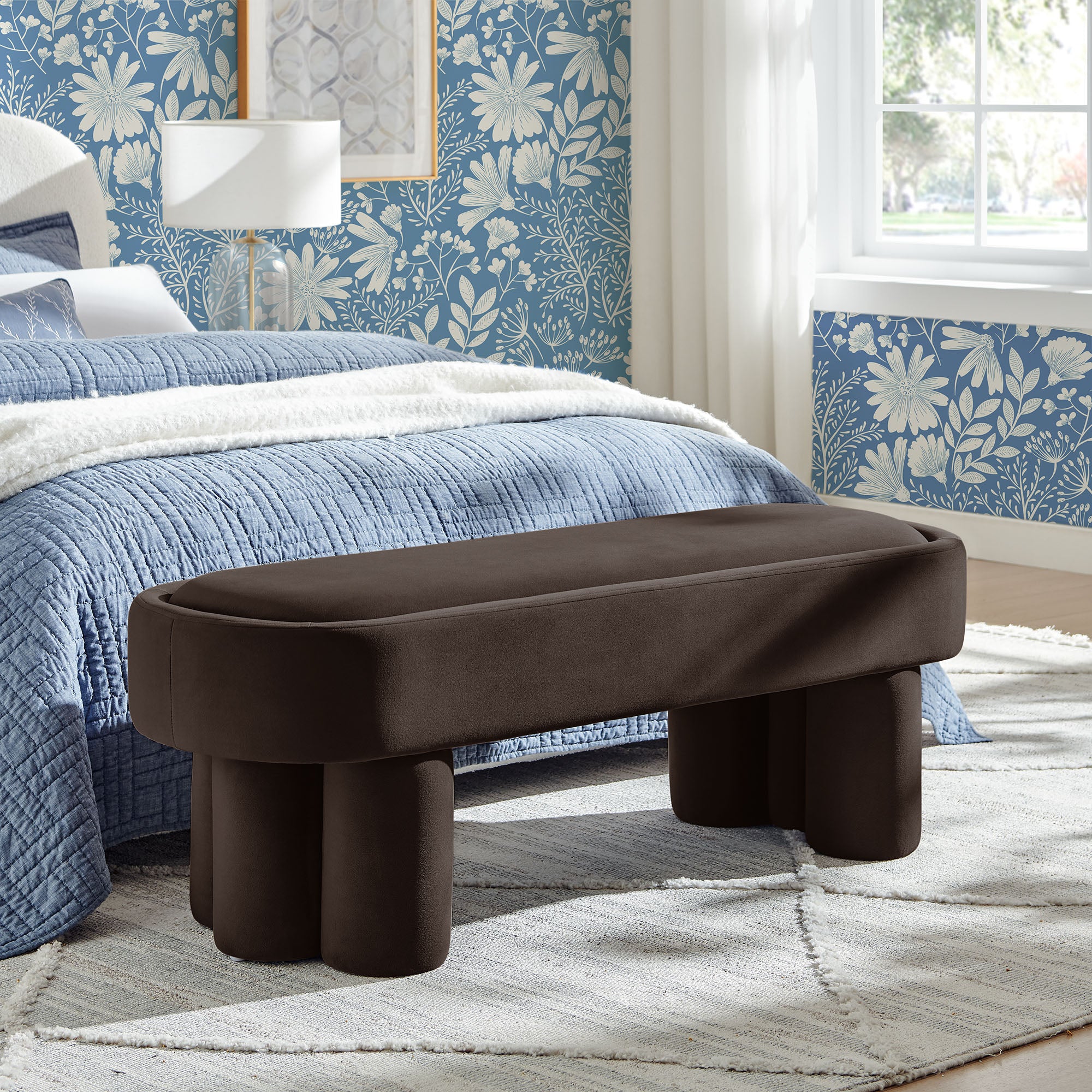Modway EEI-7492 Mossi Oval Performance Velvet Accent Bench