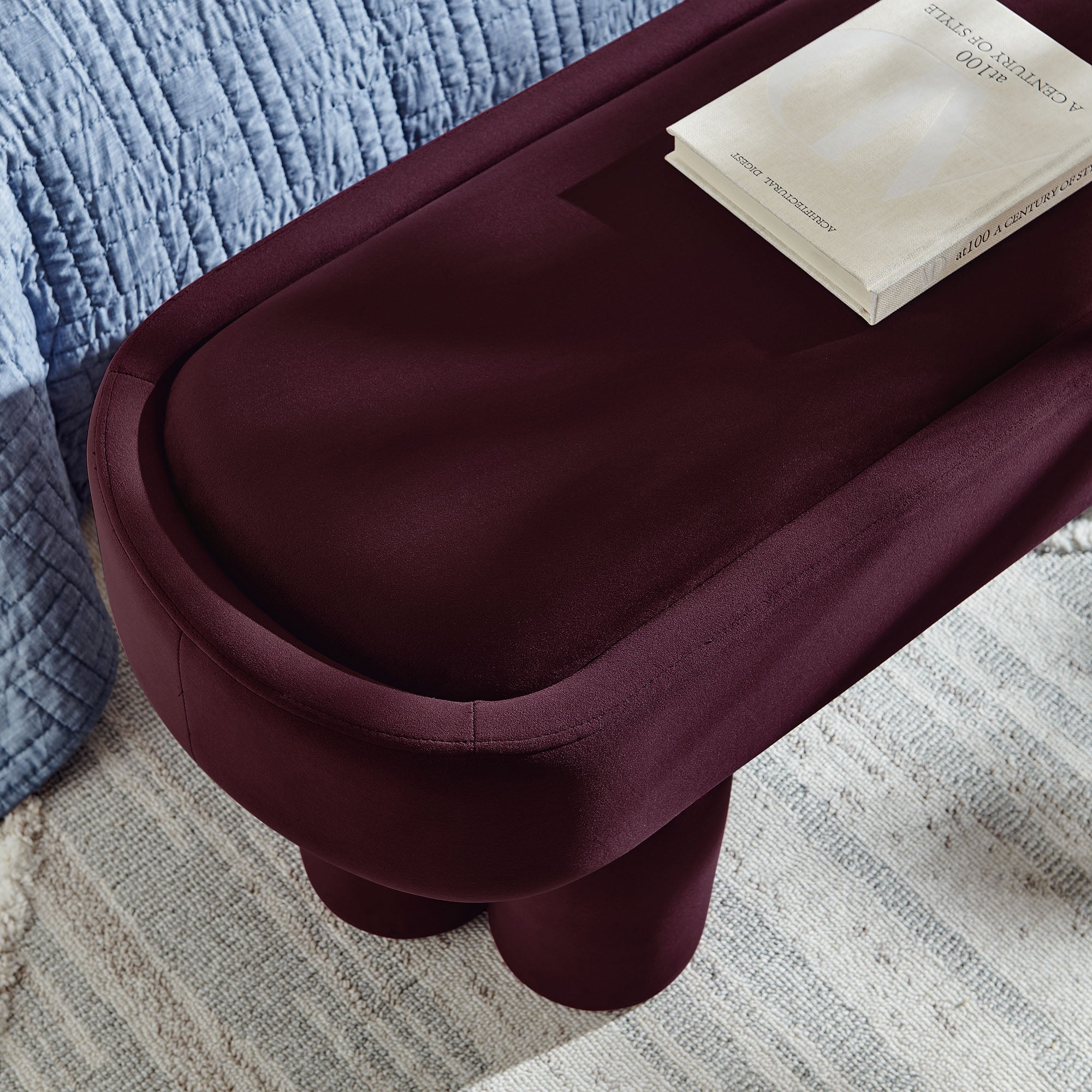 Modway EEI-7492 Mossi Oval Performance Velvet Accent Bench