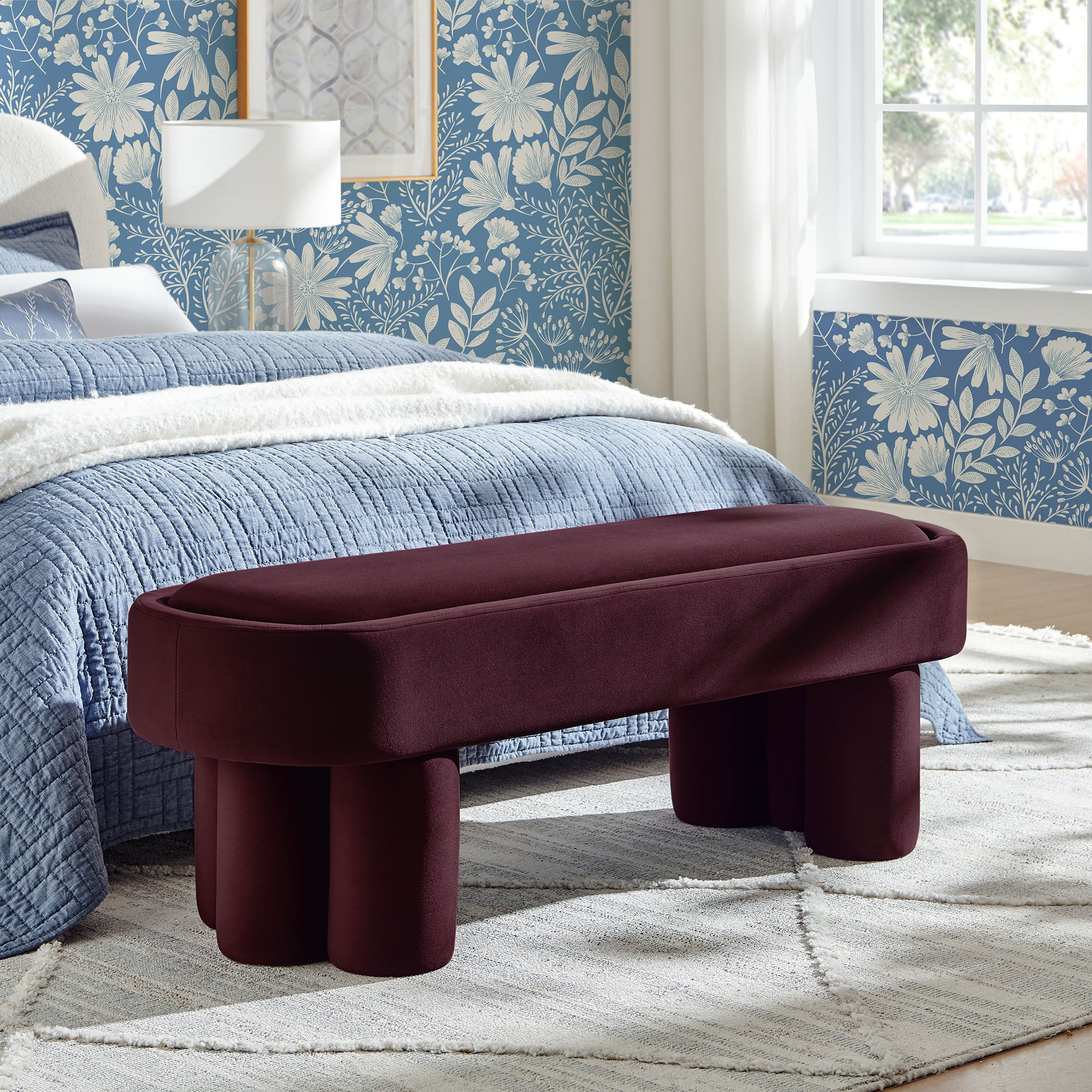 Modway EEI-7492 Mossi Oval Performance Velvet Accent Bench
