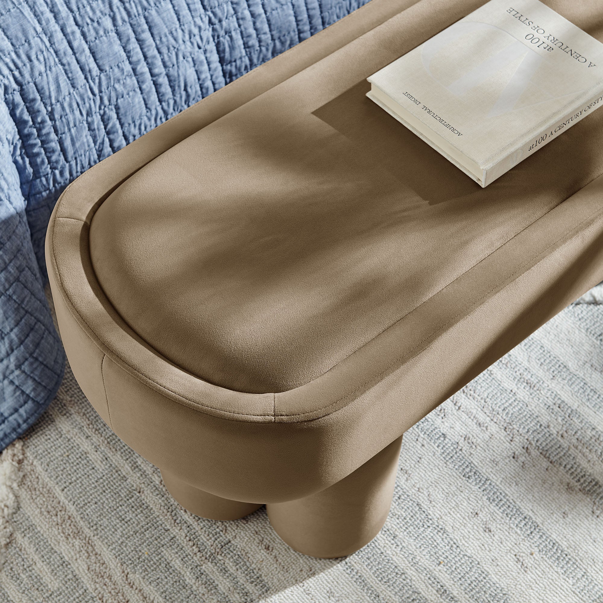 Modway EEI-7492 Mossi Oval Performance Velvet Accent Bench