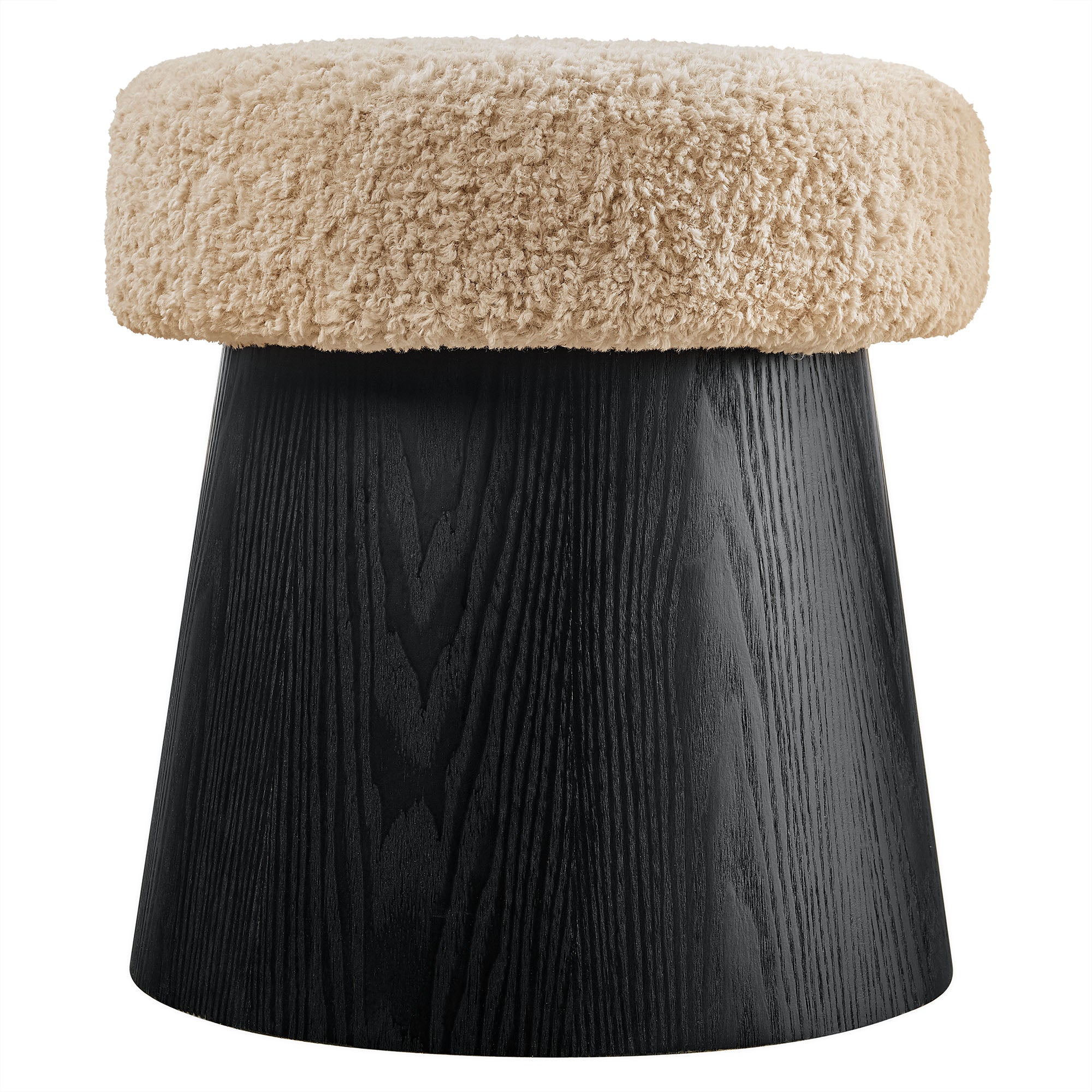 Modway EEI-7493 Ketra Round Faux Shearling Ottoman Footstool