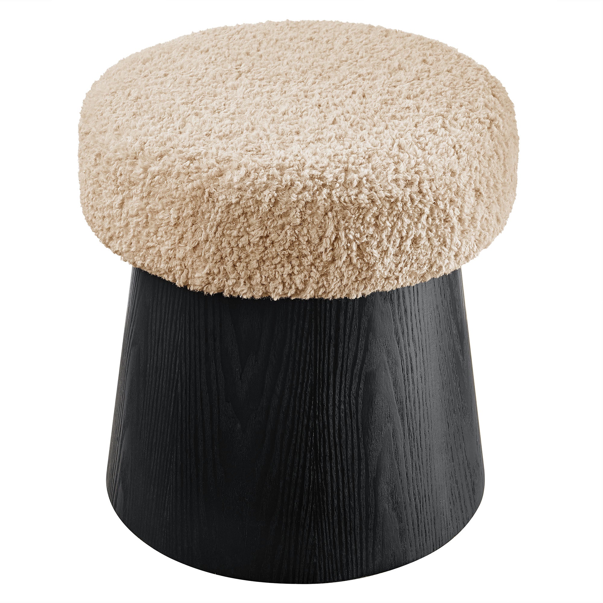Modway EEI-7493 Ketra Round Faux Shearling Ottoman Footstool