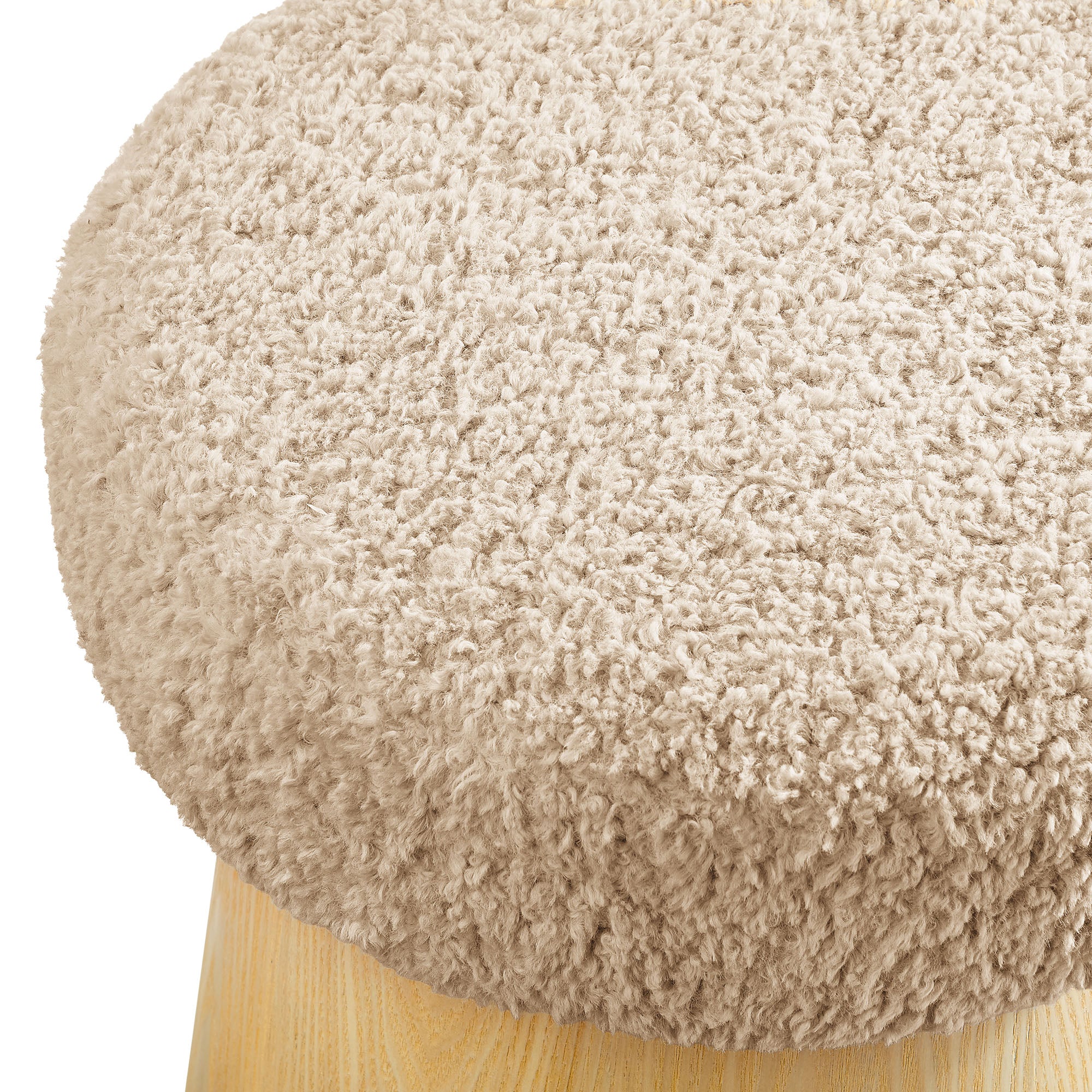 Modway Ketra Round Faux Shearling Ottoman Footstool