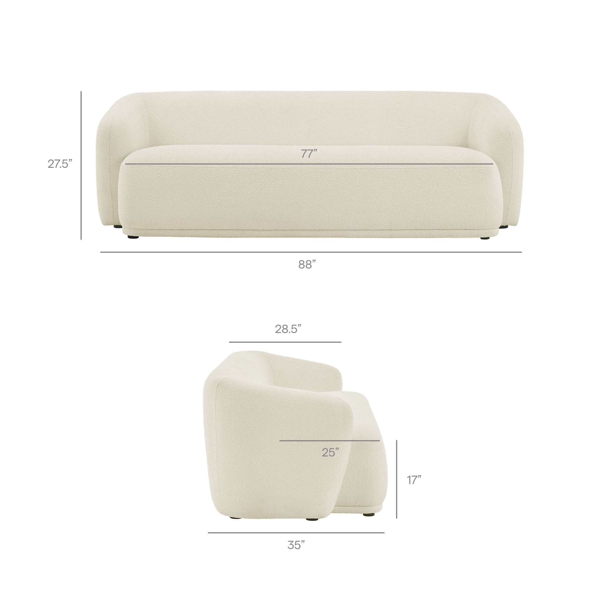 Modway EEI-7501 Monica 88 Inch Boucle Fabric Sofa