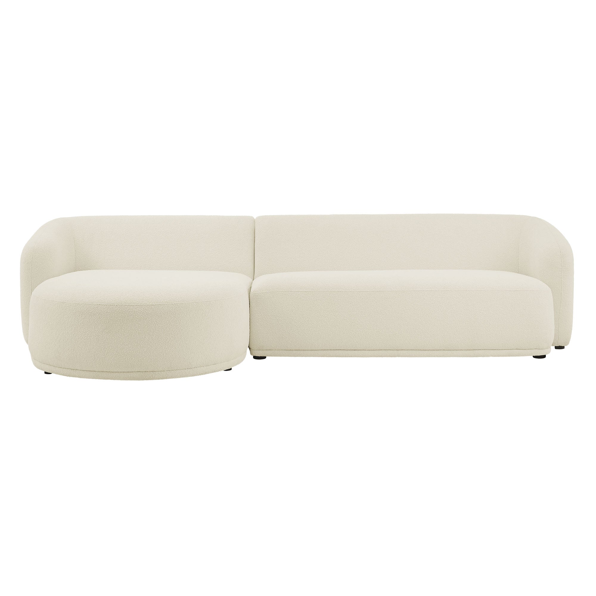Modway Monica 2 Piece Left Facing Boucle Fabric Modular Sofa with Chaise